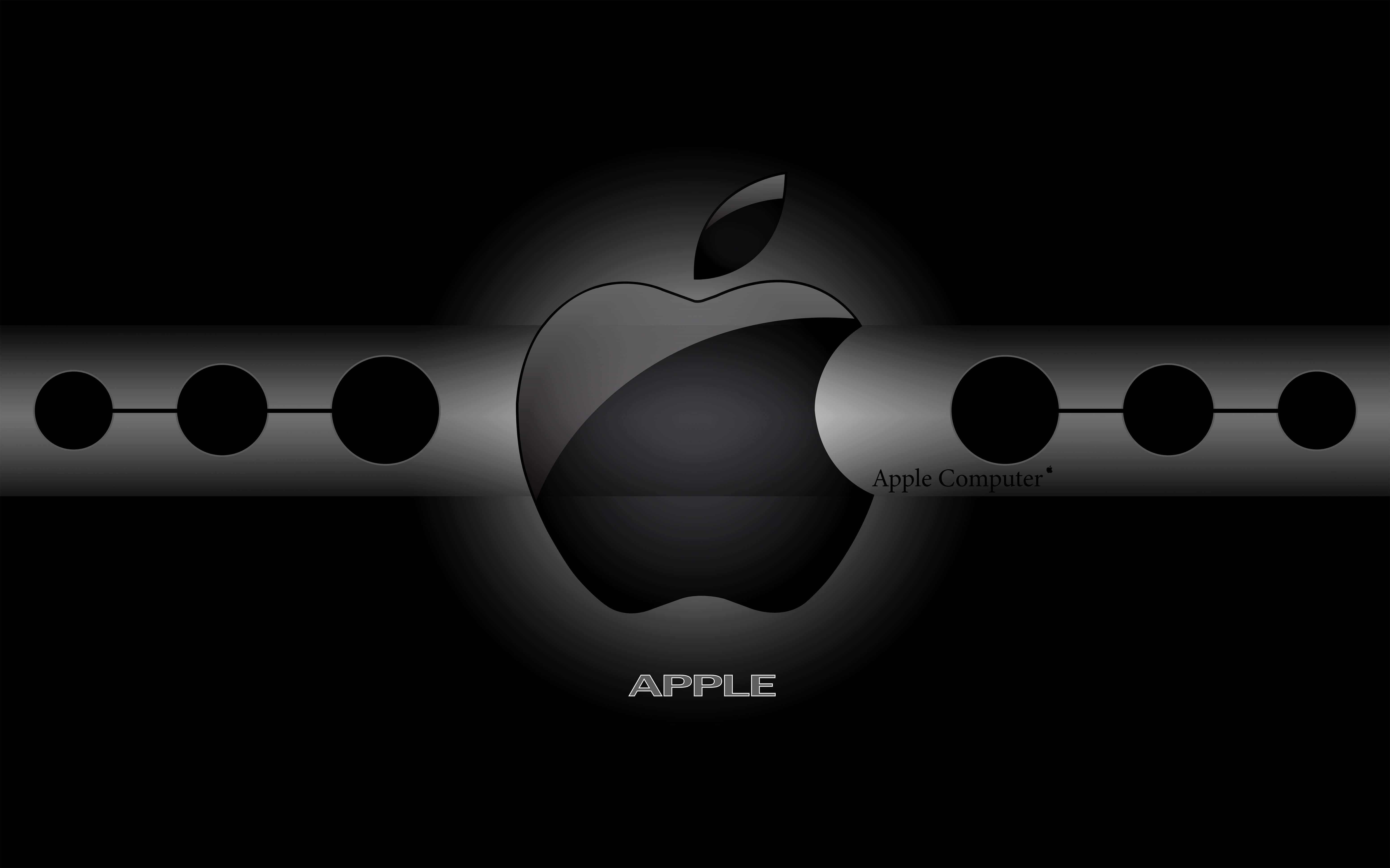Apple logo, sleek black, dark background, 5K Desktop Wallpaper