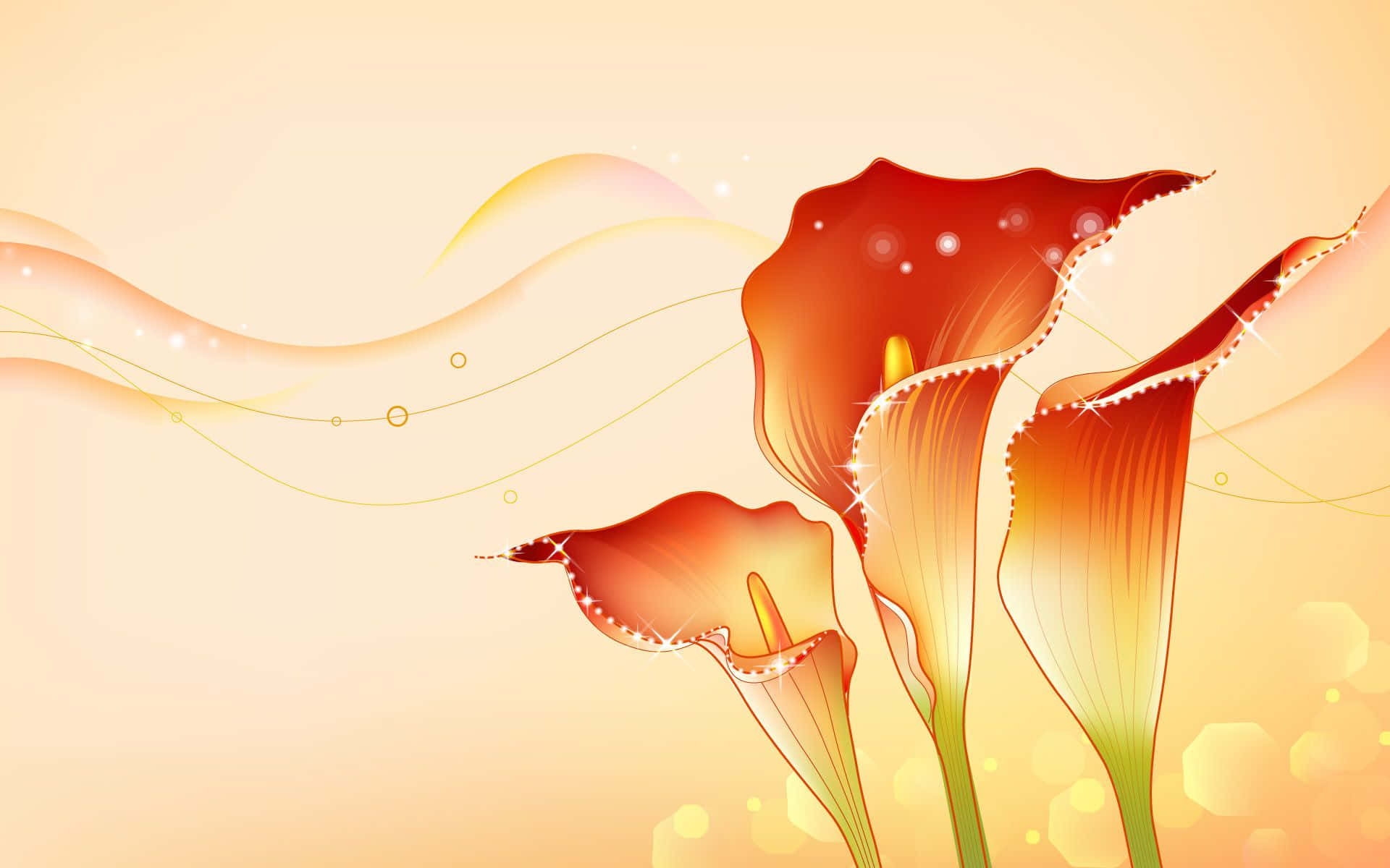 flower art, calla lilies, red, Full HD Desktop Wallpaper
