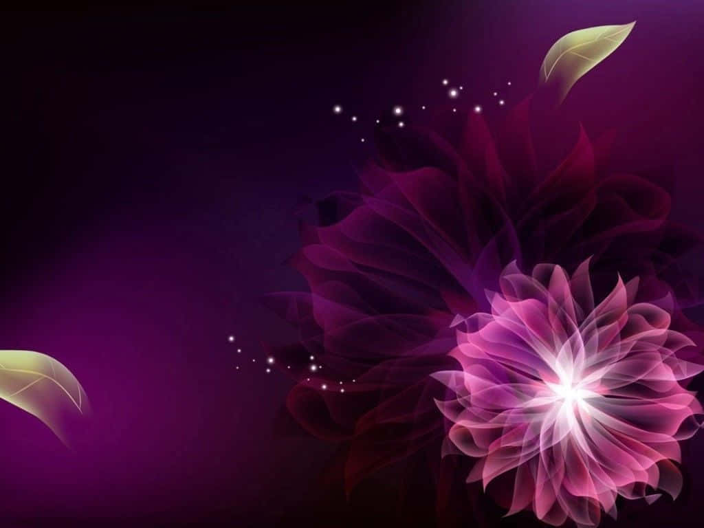 flower art, purple flower, glowing petals, SD Desktop Wallpaper
