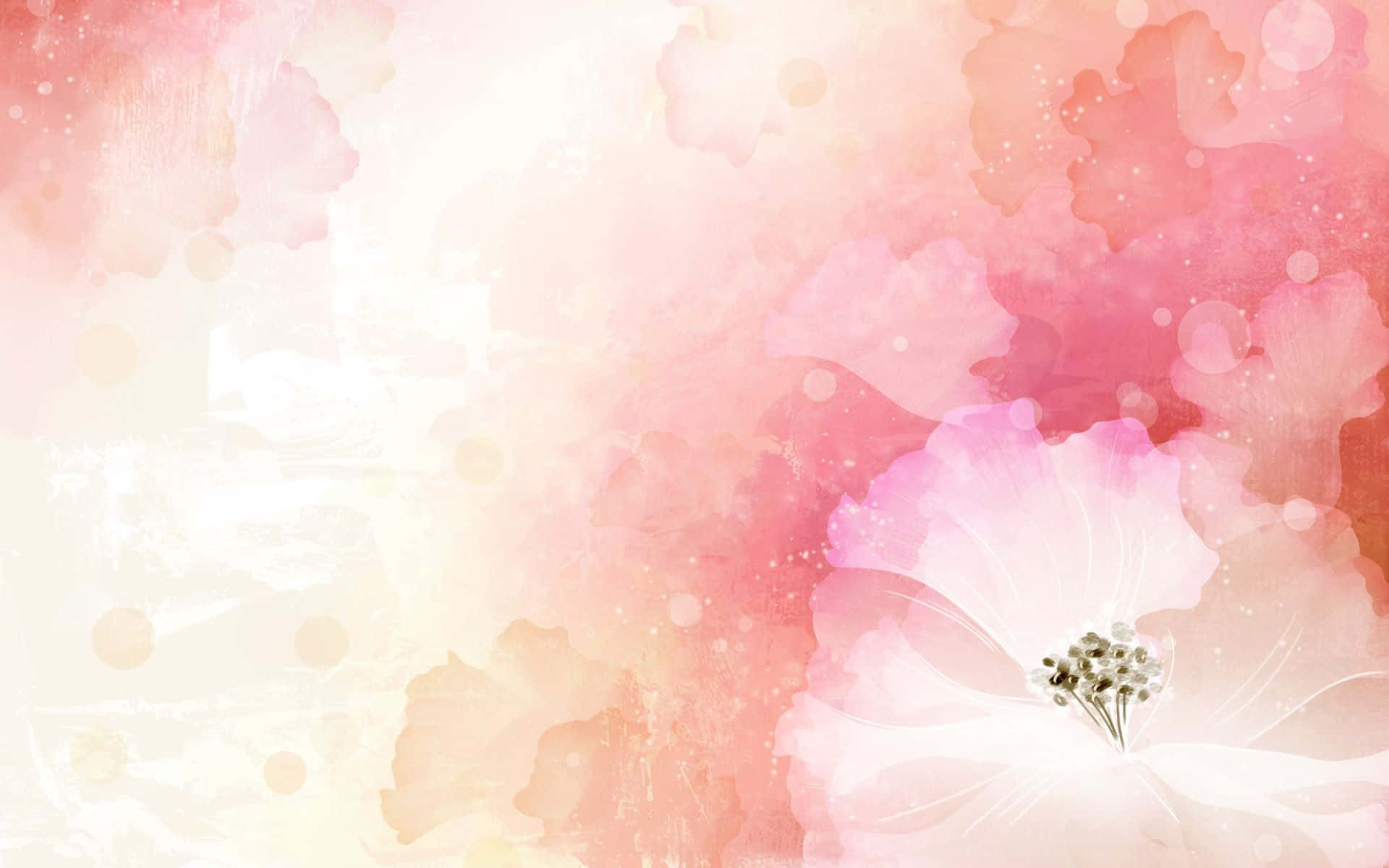 flower art, pink flower, watercolor painting, Full HD Desktop Wallpaper
