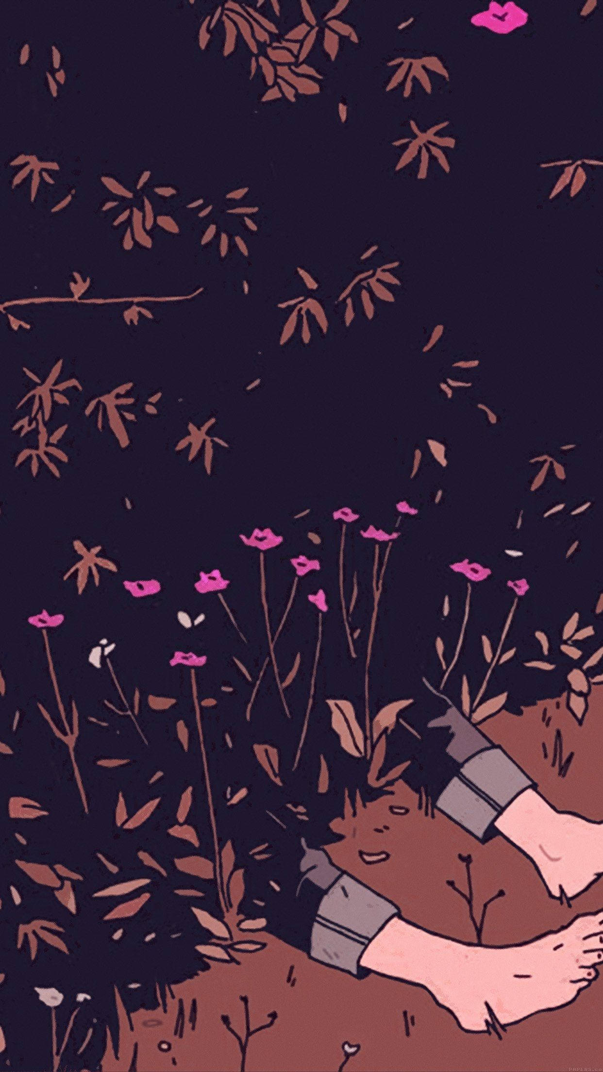 Aesthetic Flowers, cell phone art, pink flowers, Full HD Phone Wallpaper