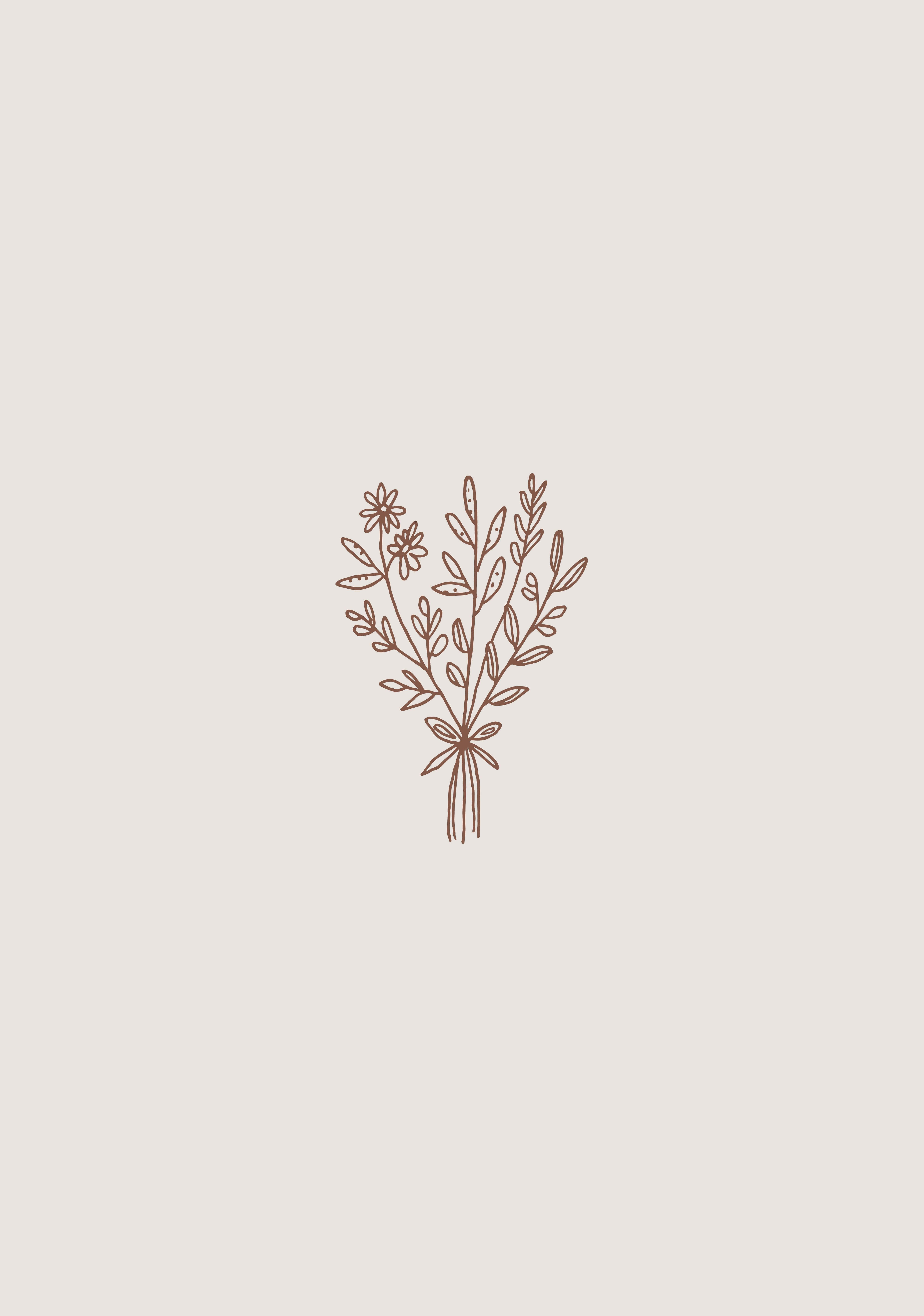 brown color, beige background, minimalist line drawing, 5K Phone Wallpaper