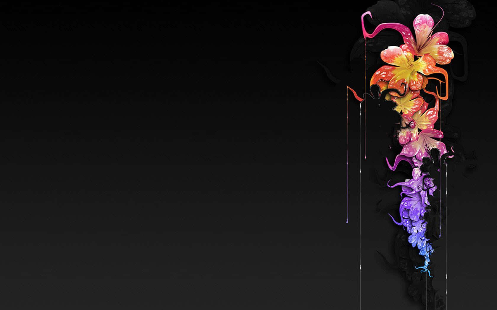 abstract floral artwork, pink, orange, HD Desktop Wallpaper