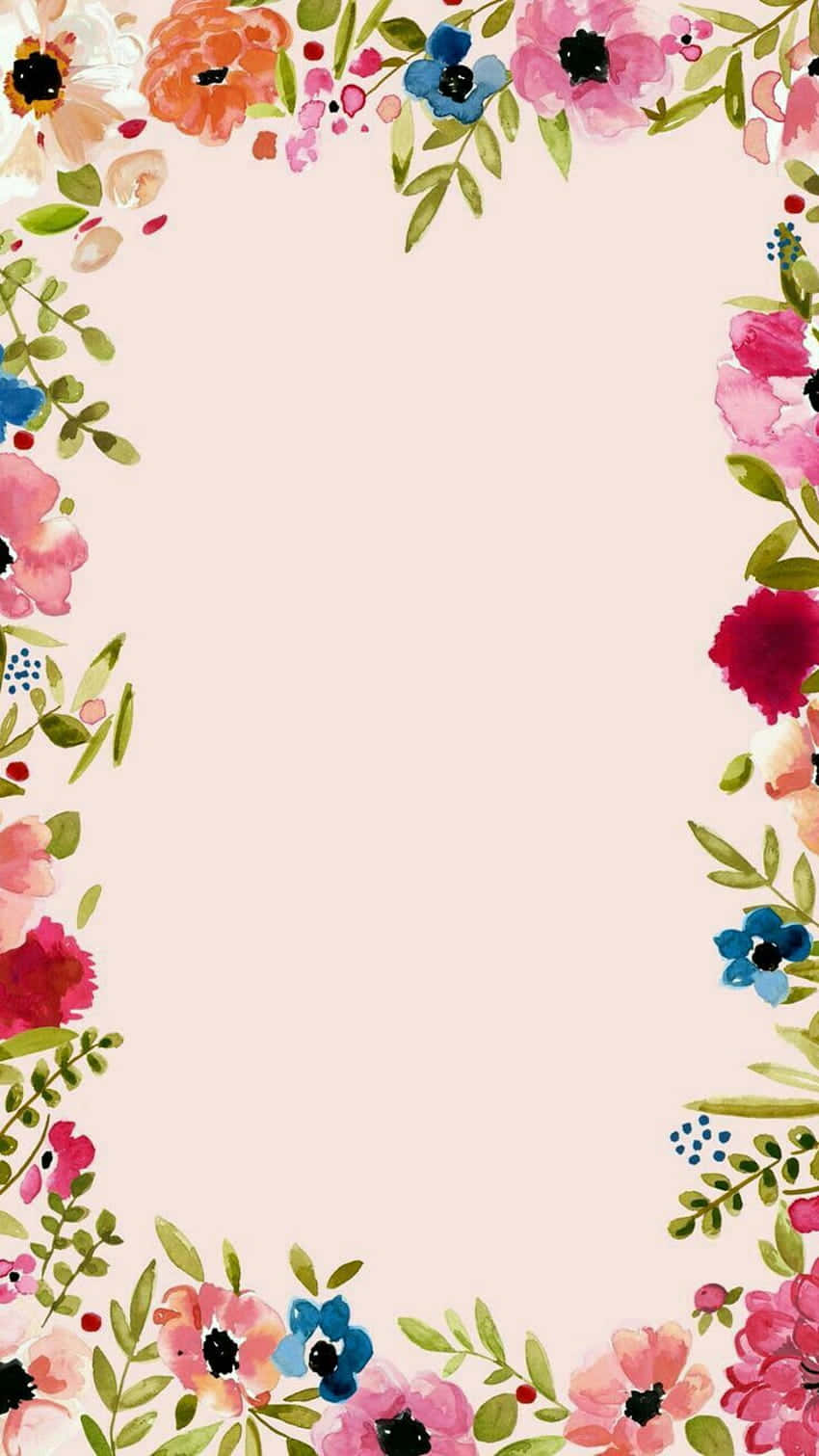 sunflower border, watercolor floral border, pink space, HD Phone Wallpaper