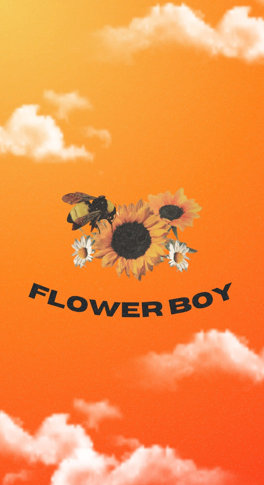 Flower Boy, bumblebee, sunflowers, Full HD Phone Wallpaper