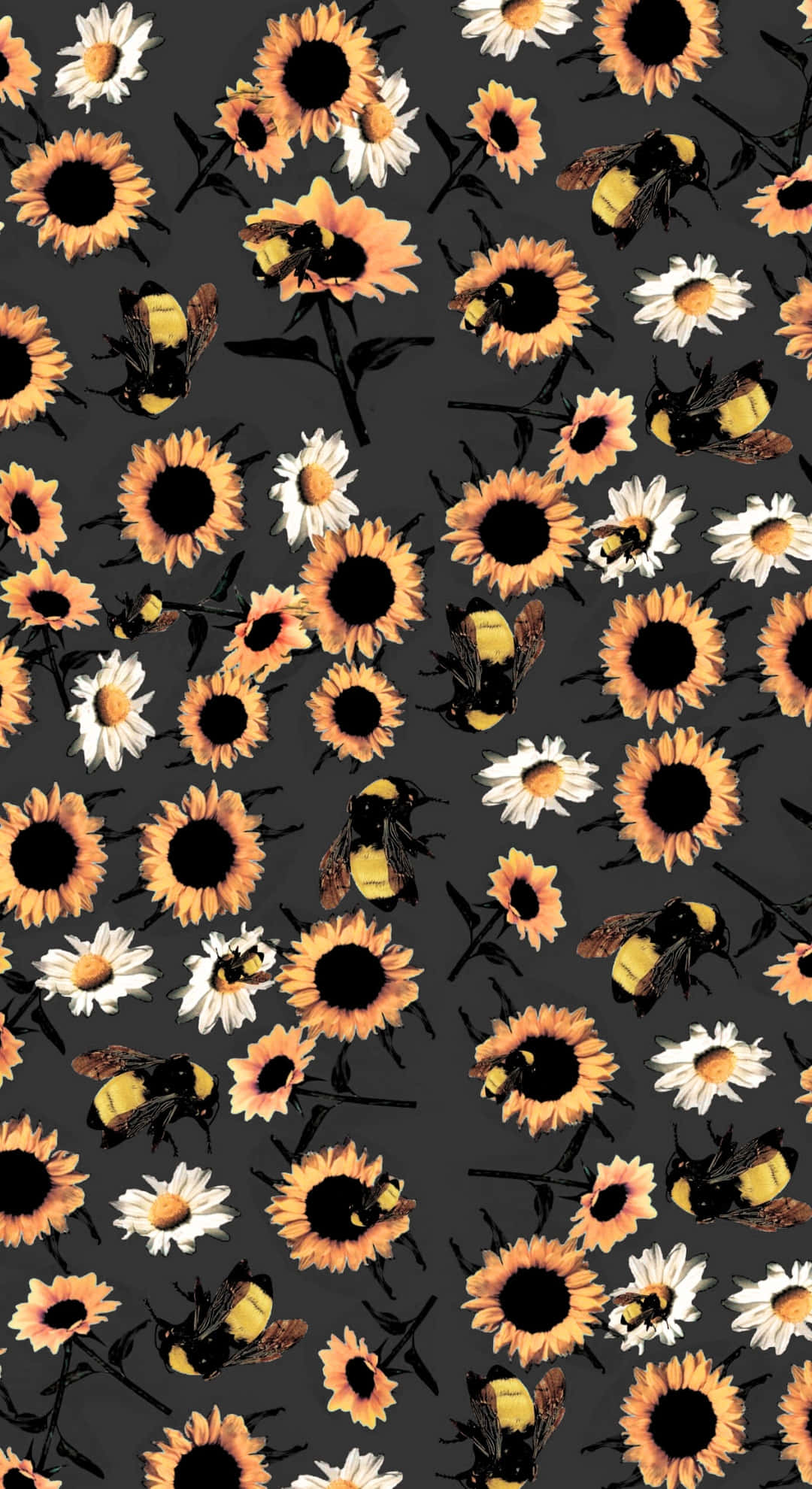 Flower Boy, sunflower pattern, daisies, Full HD Phone Wallpaper