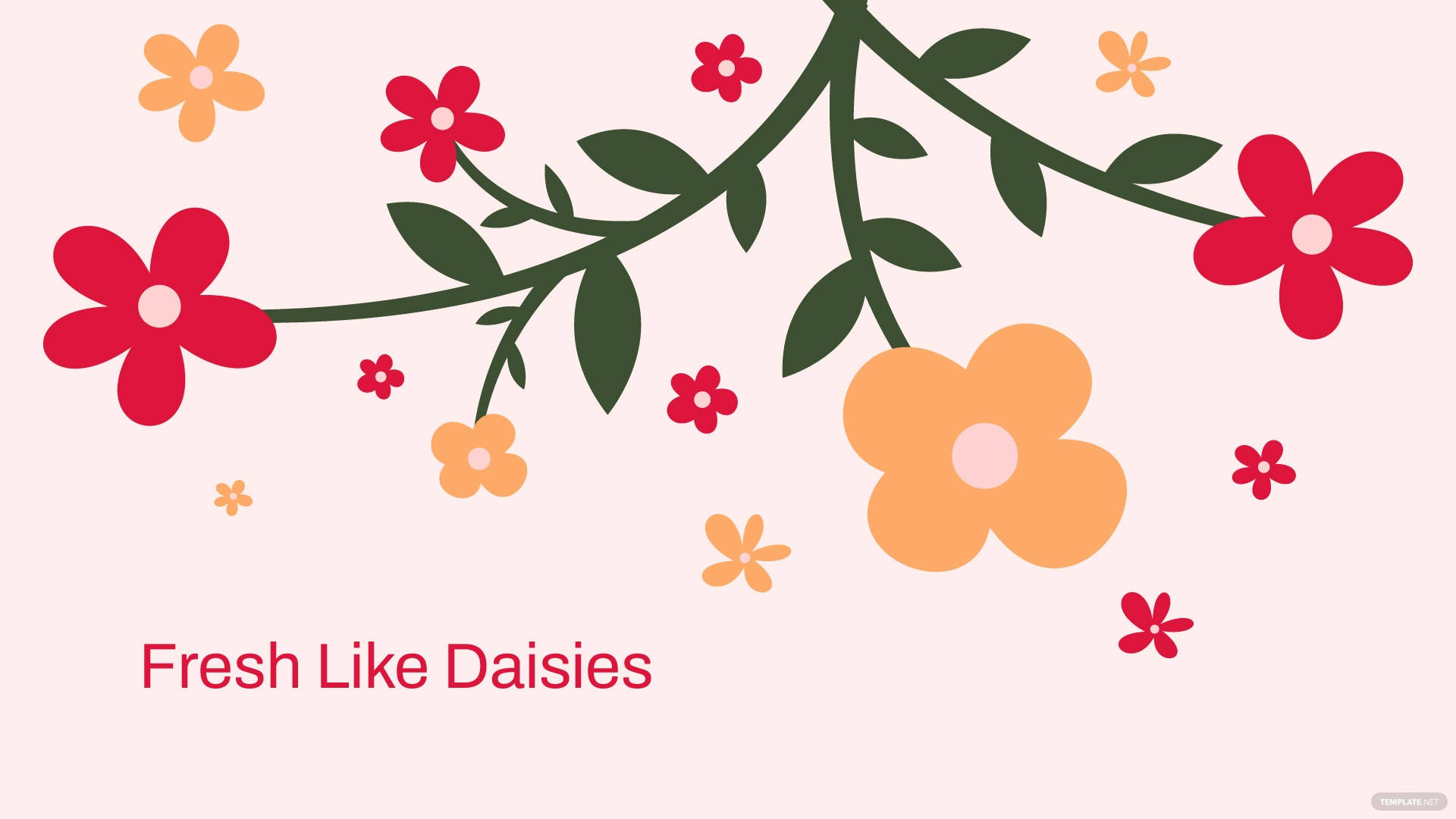 flower design, daisies, red, Full HD Desktop Wallpaper