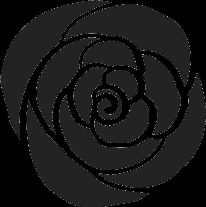 abstract black rose silhouette, minimalist, bold outlines, SD Phone Wallpaper