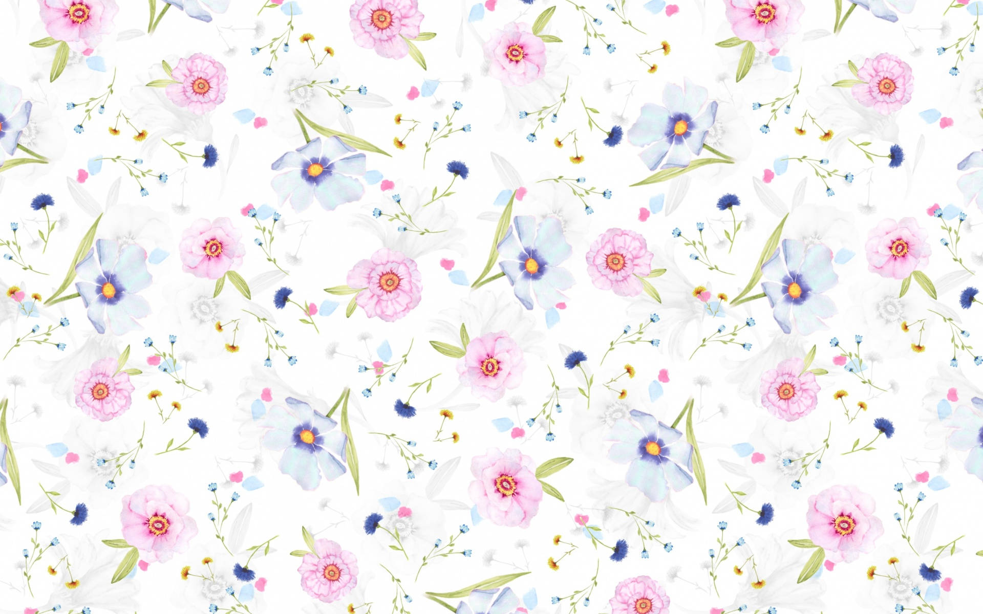 flower design, pink, blue, Full HD Desktop Wallpaper