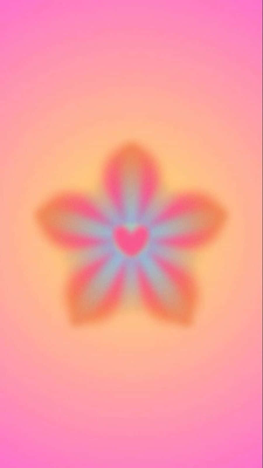 abstract heart flower blur background, heart center, gradient pink and peach background, HD Phone Wallpaper