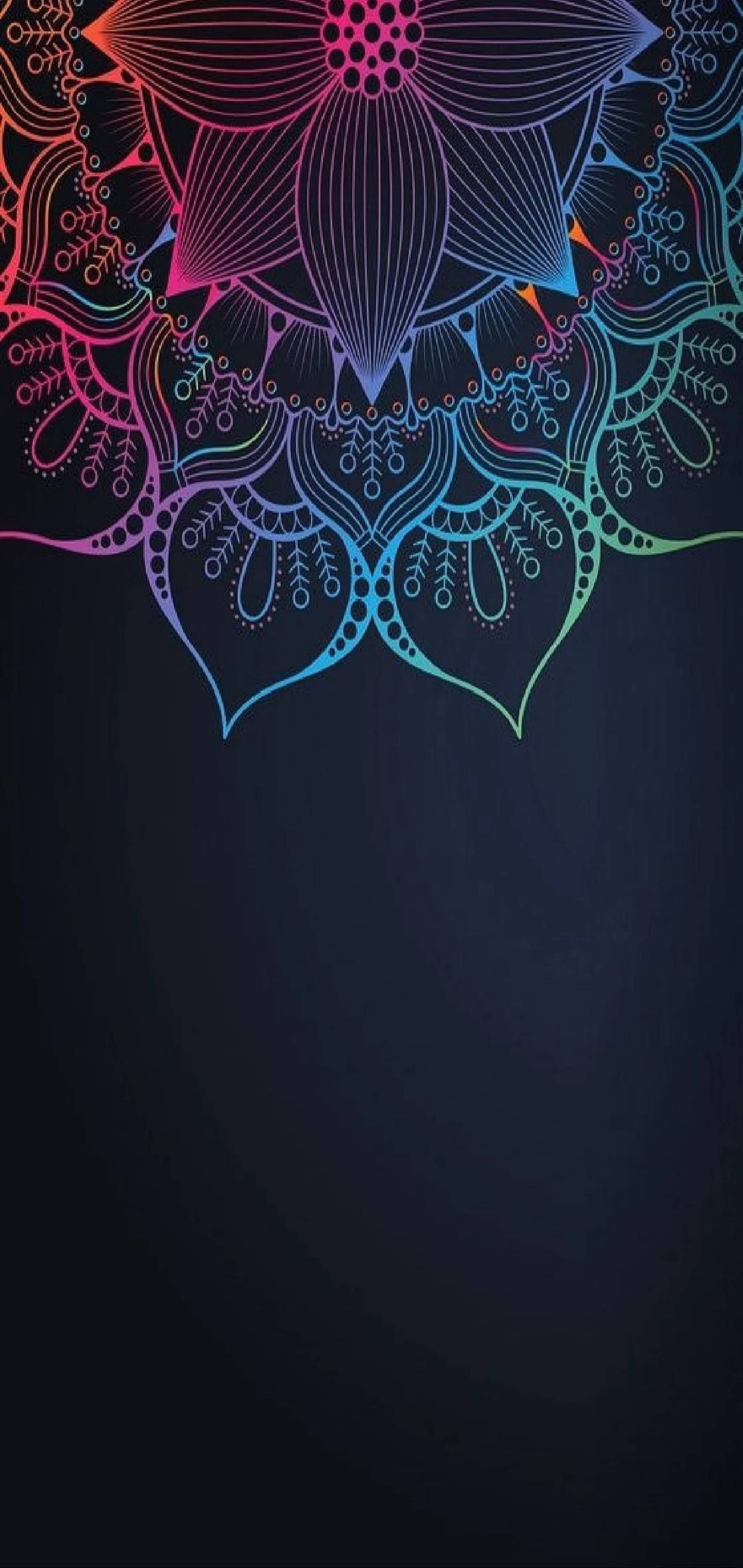 neon flower art, punch hole, 4K, 4K Phone Wallpaper