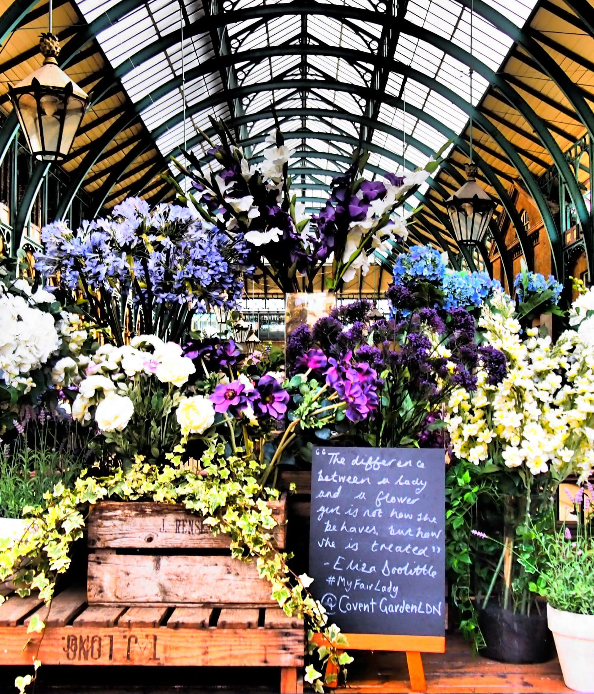 Flower Market, wooden crates, glass-roofed market hall, Full HD Phone Wallpaper