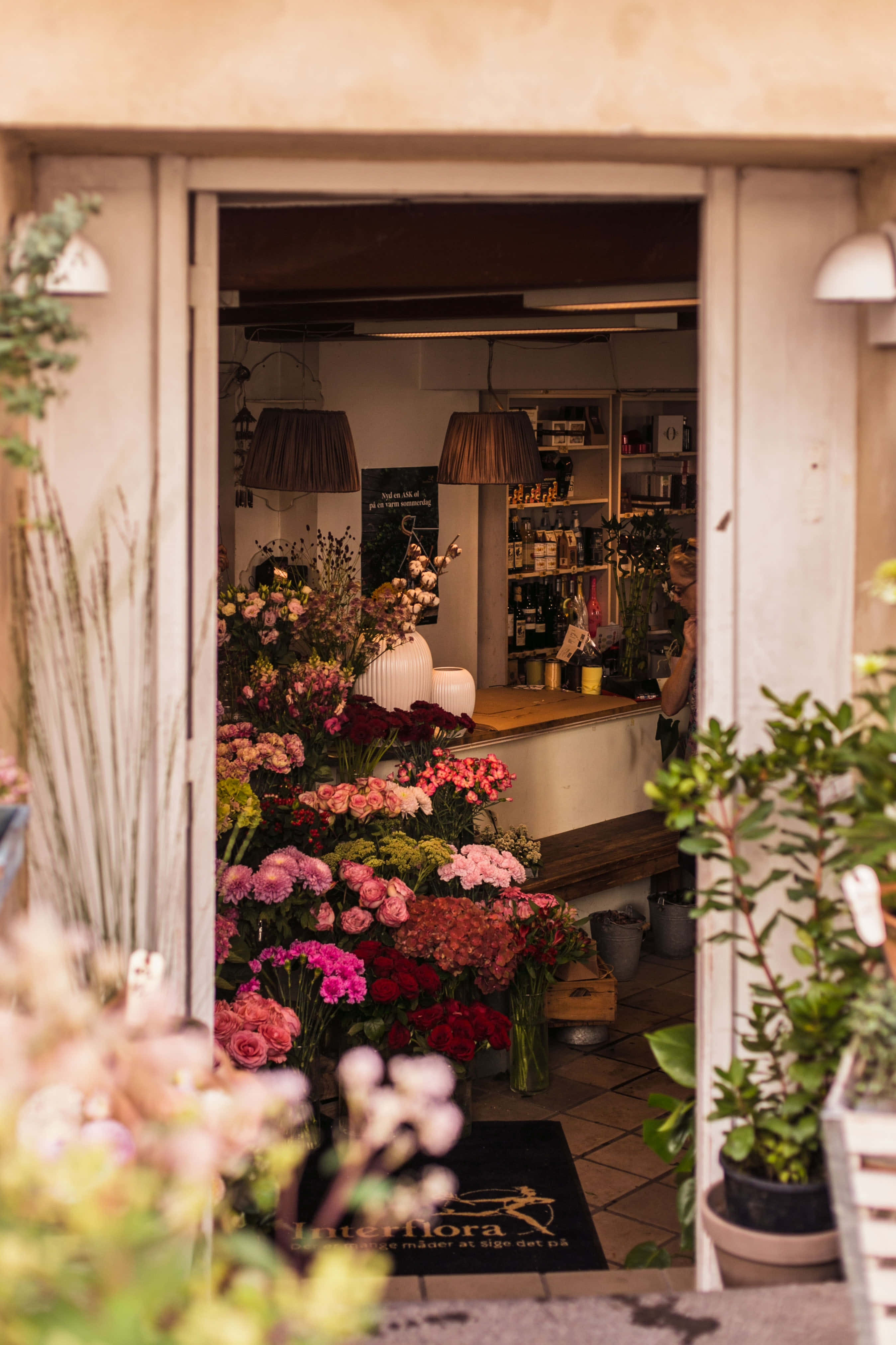 flower shop, vibrant bouquets, rustic interior, 4K Phone Wallpaper
