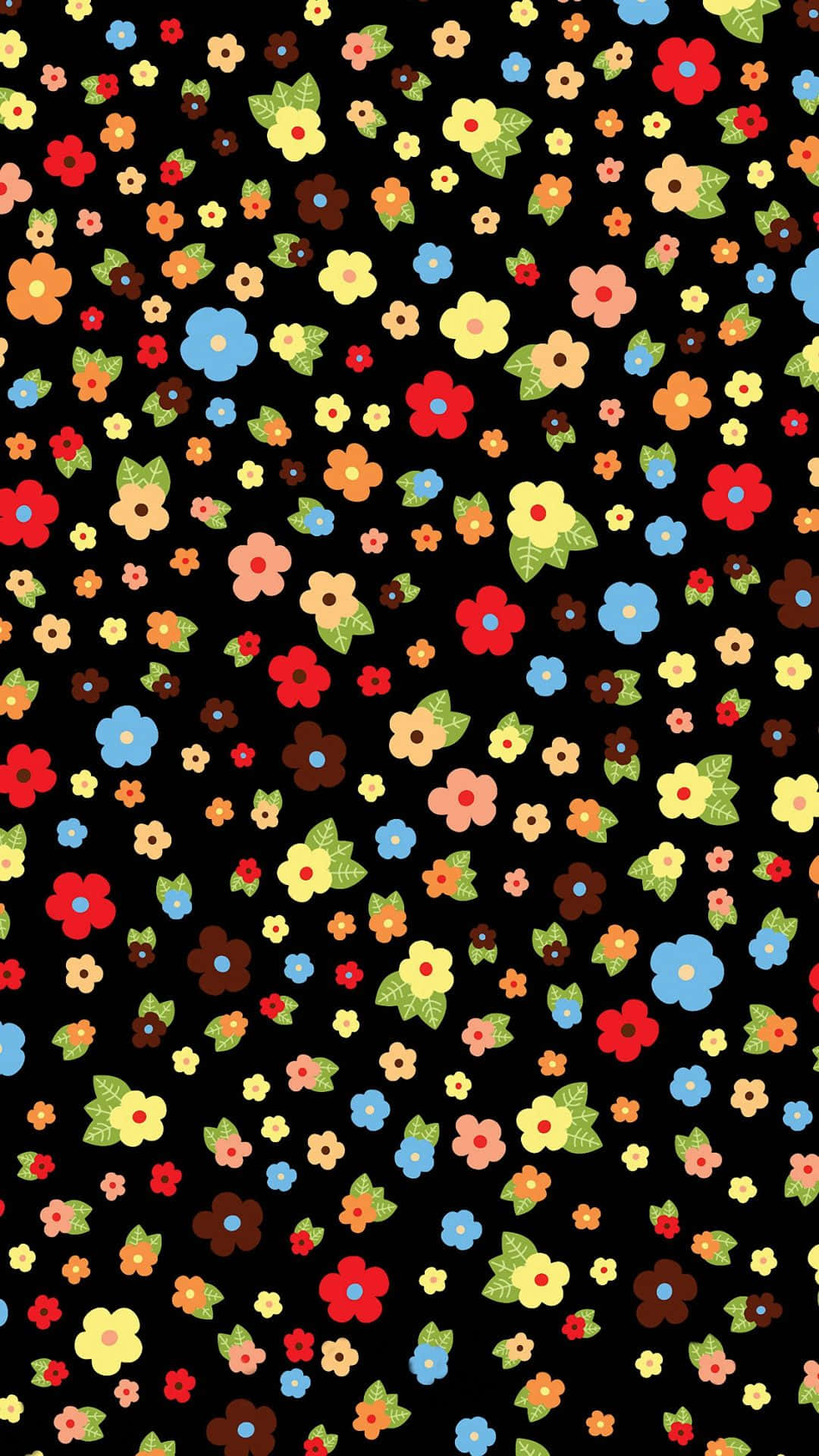 cute pattern iphone, colorful flowers, cartoon flowers, Full HD Phone Wallpaper
