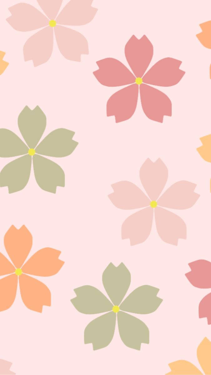 orange floral, 675 x 1200, pastel cherry blossoms, SD Phone Wallpaper