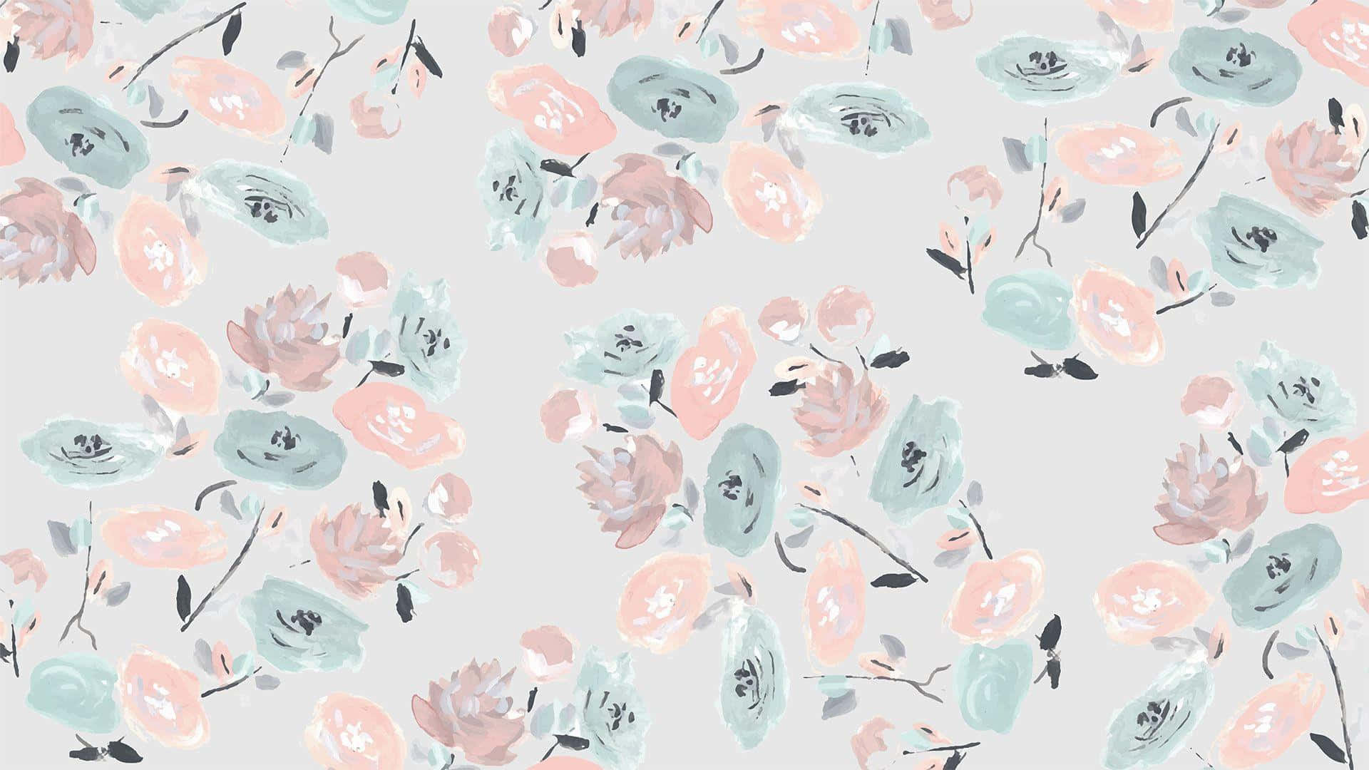 pastel floral pattern, soft watercolor flowers, pastel pink, Full HD Desktop Wallpaper