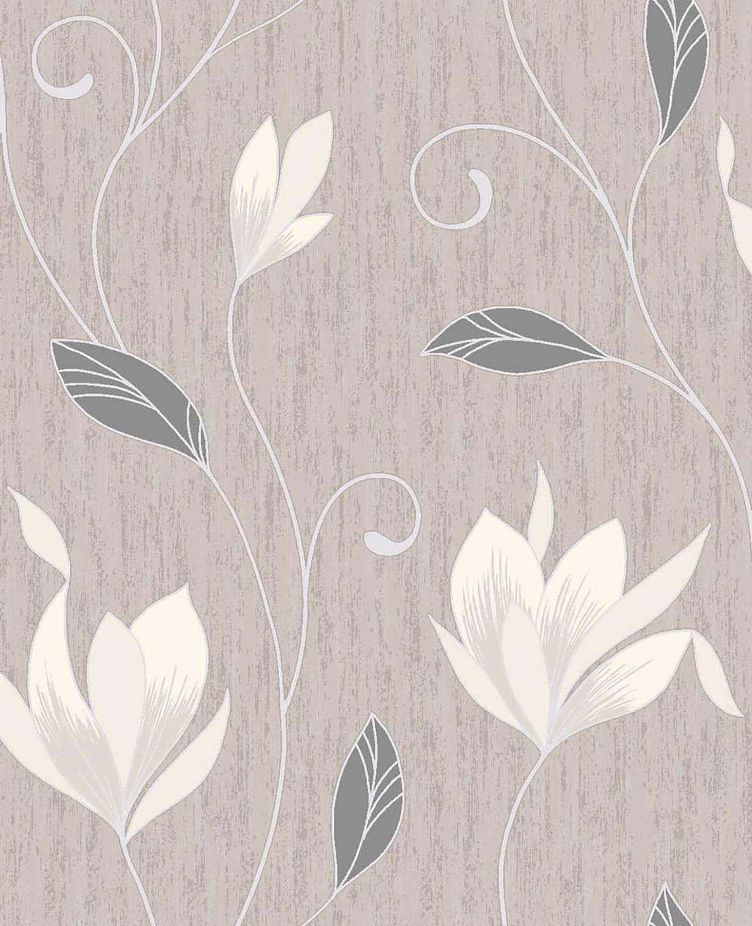 neutral floral pattern background, white, gray, HD Phone Wallpaper
