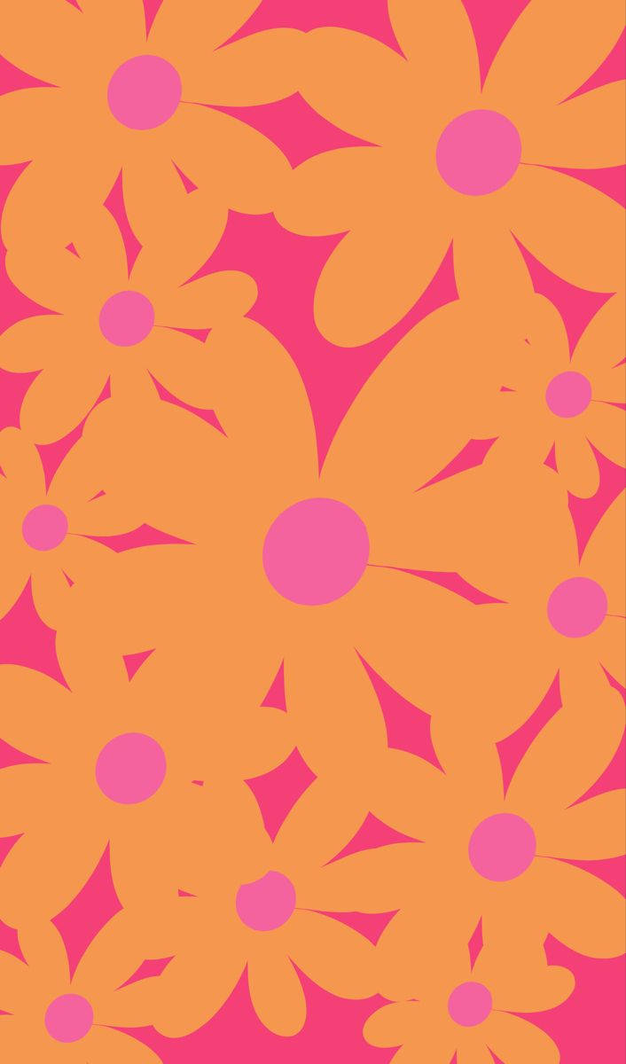 orange floral, orange blossoms, vibrant orange, SD Phone Wallpaper
