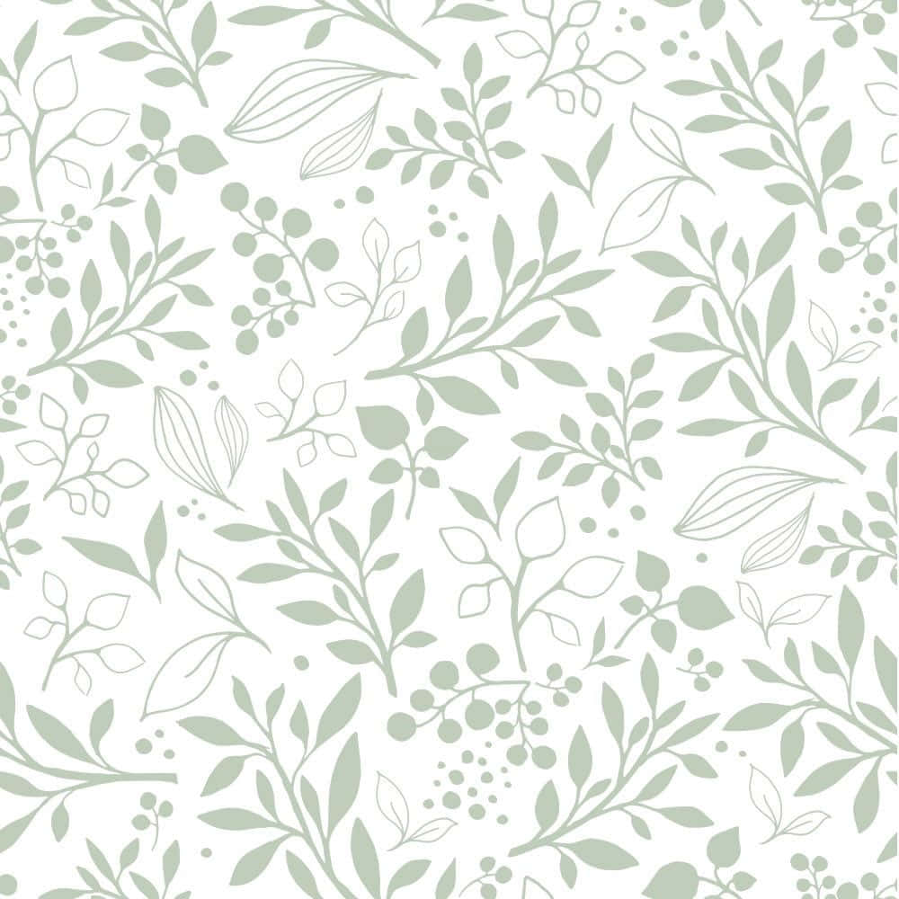 sage green, white, berries, SD Desktop Wallpaper