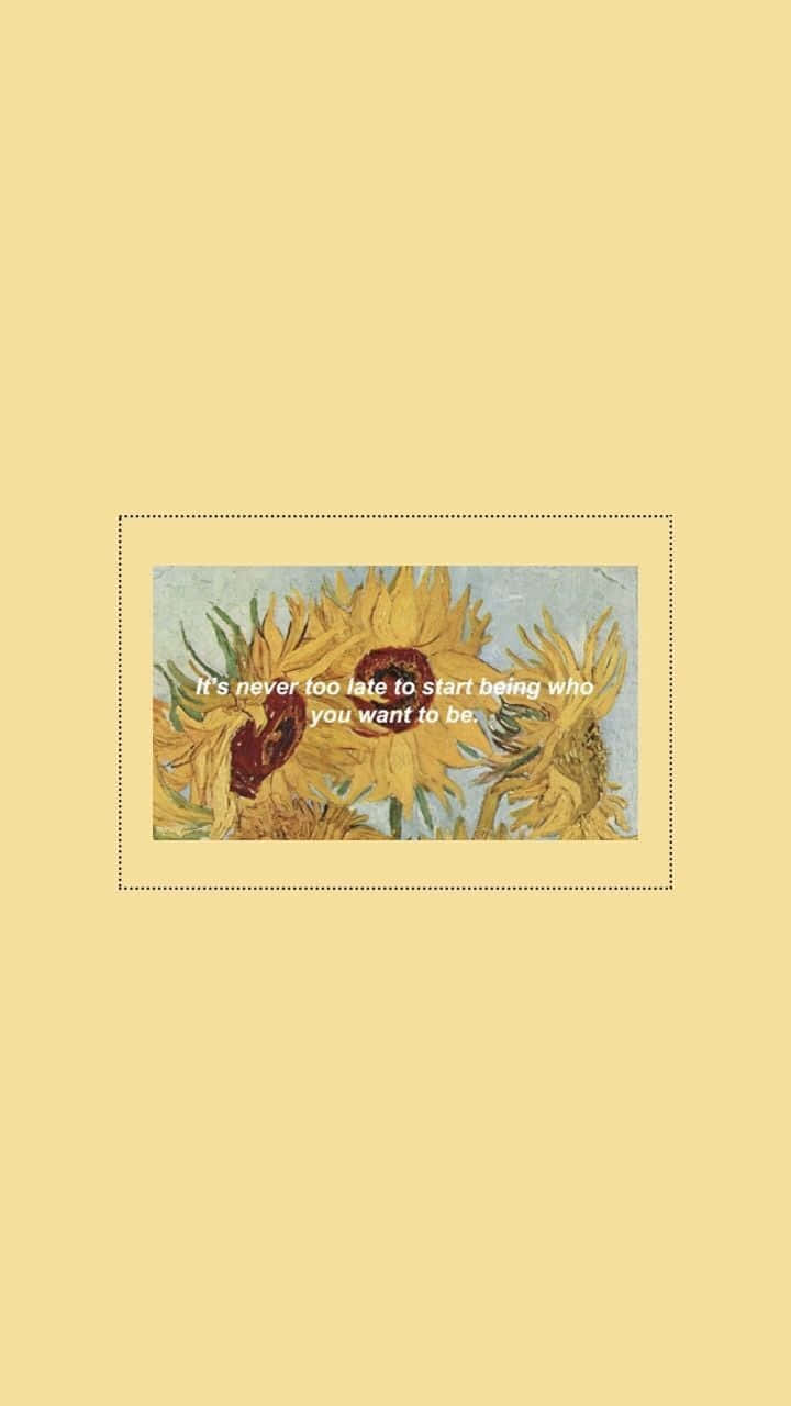 sunflower, vintage-style, motivational text, HD Phone Wallpaper