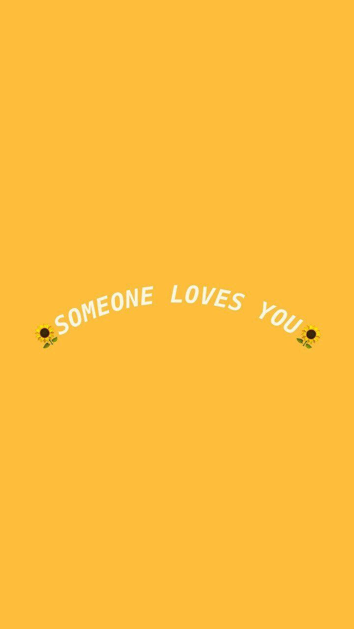 pastel yellow, sunflower emojis, white text, SD Phone Wallpaper
