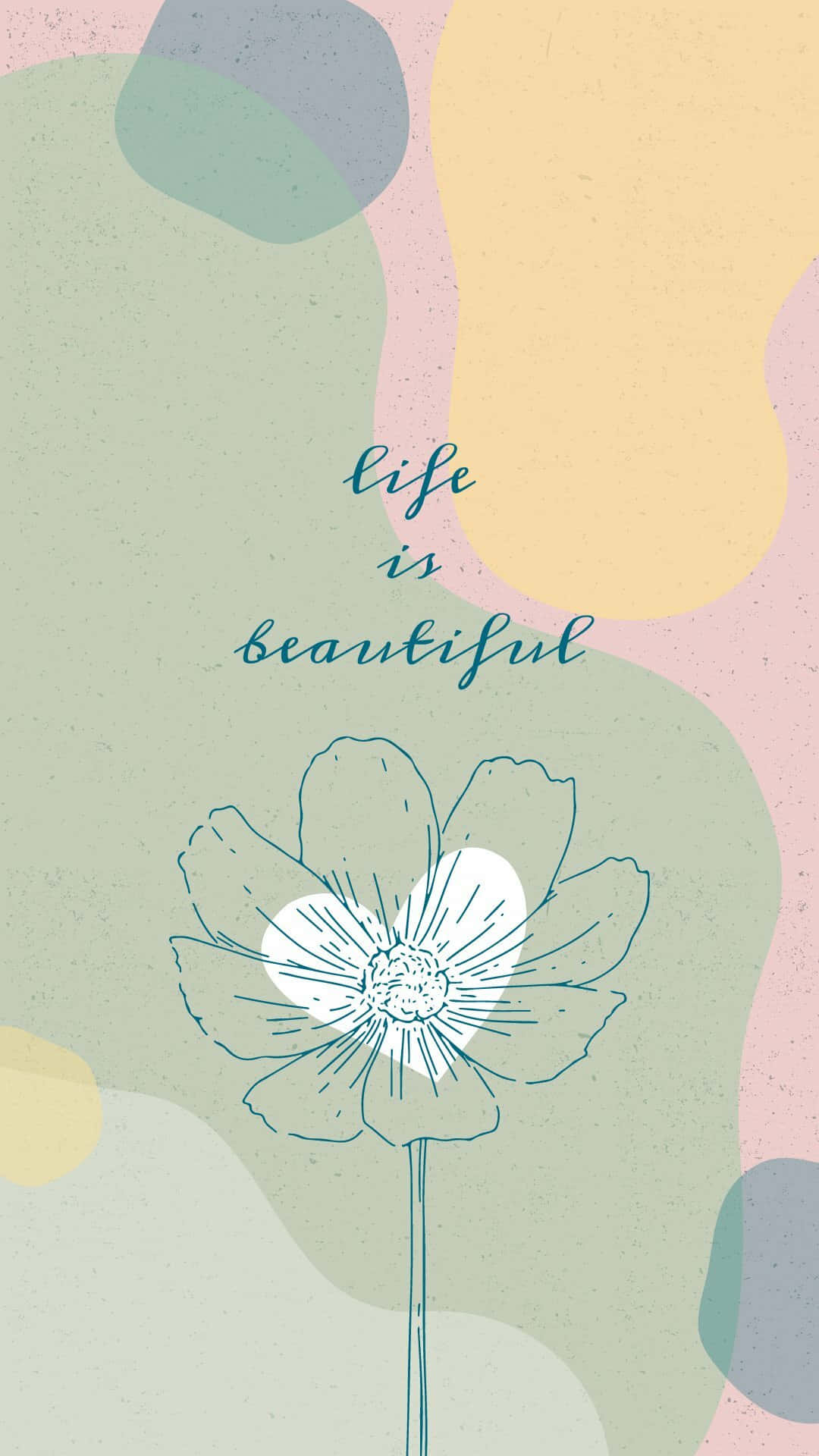Blooming Beauty in the Wild, delicate line-drawn flower, soft pastel abstract background, Full HD Phone Wallpaper