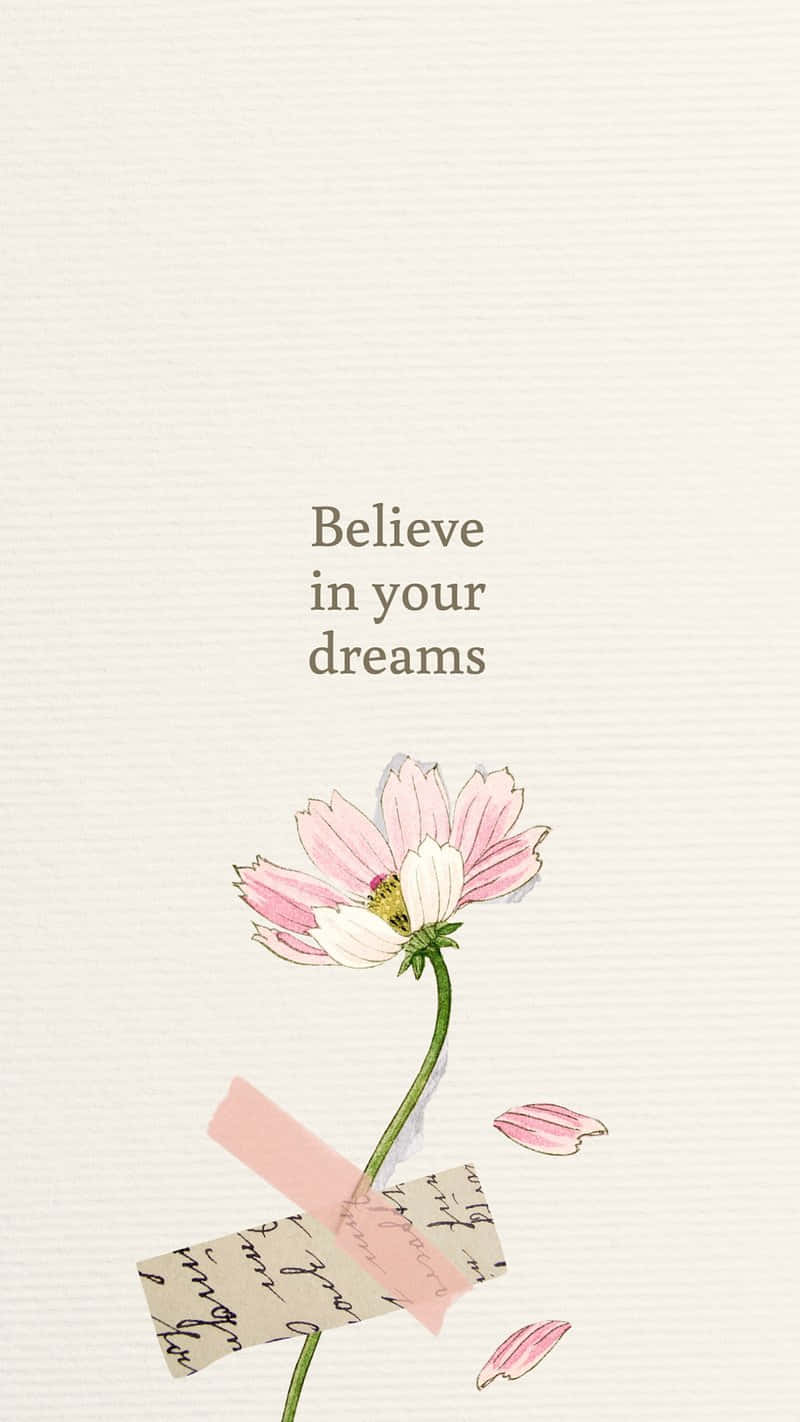 pink cosmos flower, handwritten note tape, textured cream background, HD Phone Wallpaper