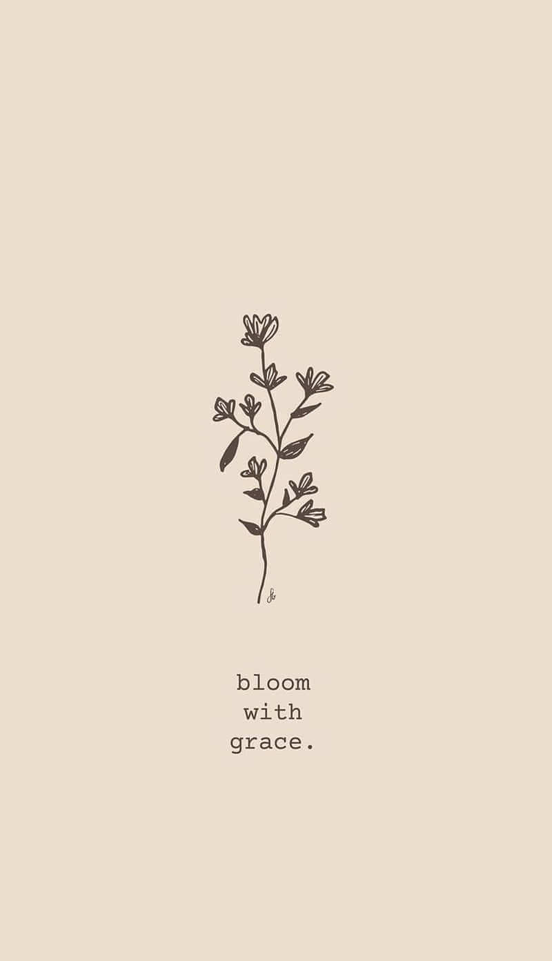 bloom with grace, delicate flowering plant, minimalist line drawing, HD Phone Wallpaper