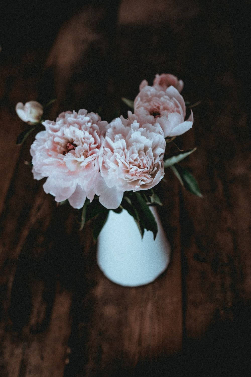 pink peonies, flower vase, white vase, HD Phone Wallpaper