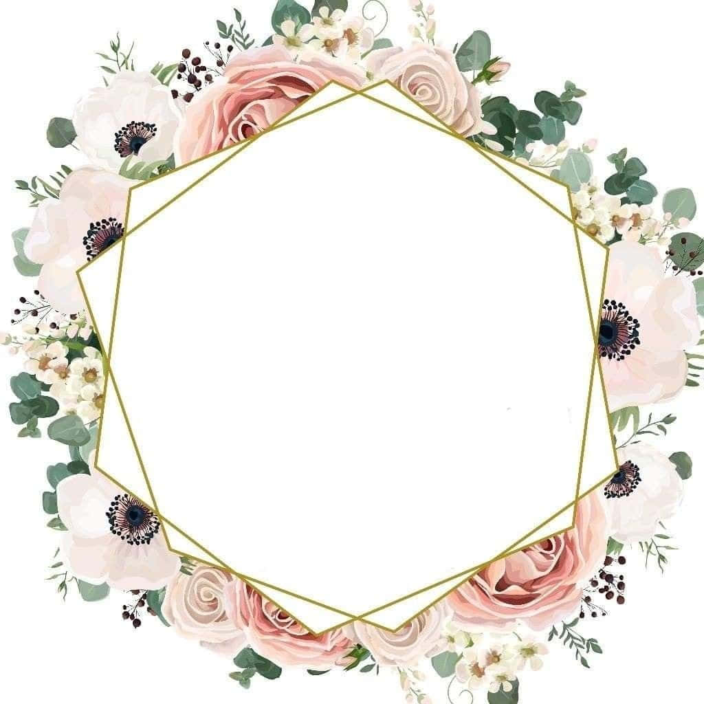 floral wreath, pink roses, white anemones, SD Desktop Wallpaper