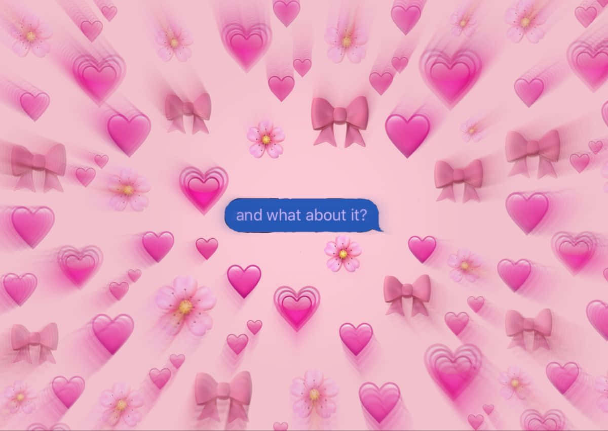 grunge pink aesthetic laptop, pink digital wallpaper, floating hearts, SD Desktop Wallpaper
