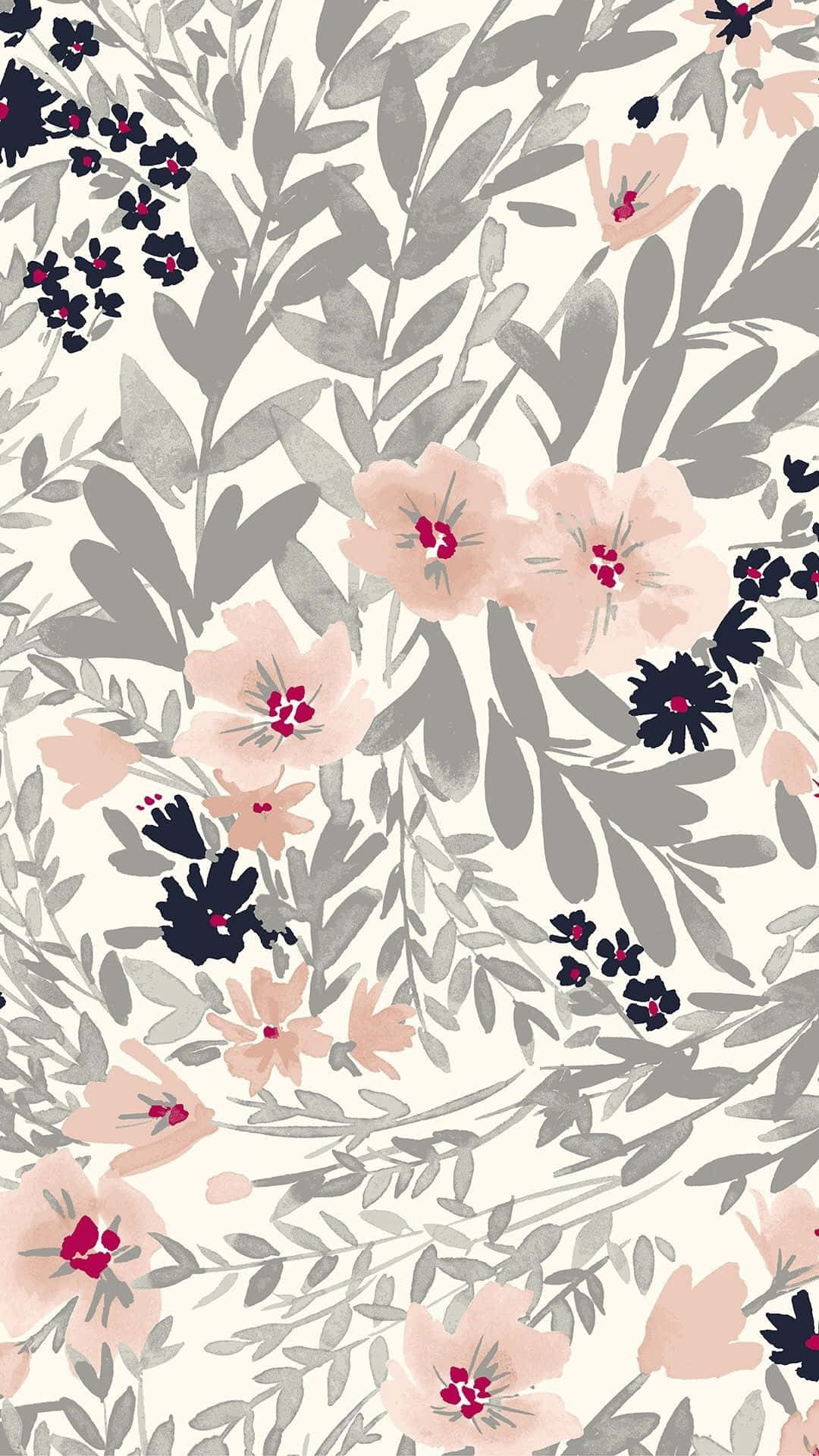 beige, grey, soft pink peach blossoms, Full HD Phone Wallpaper