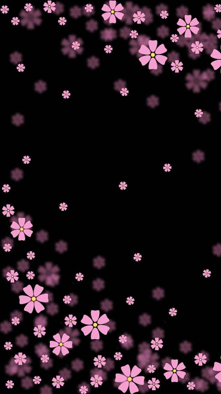 pink cherry blossoms, deep black background, soft digital illustration, HD Phone Wallpaper