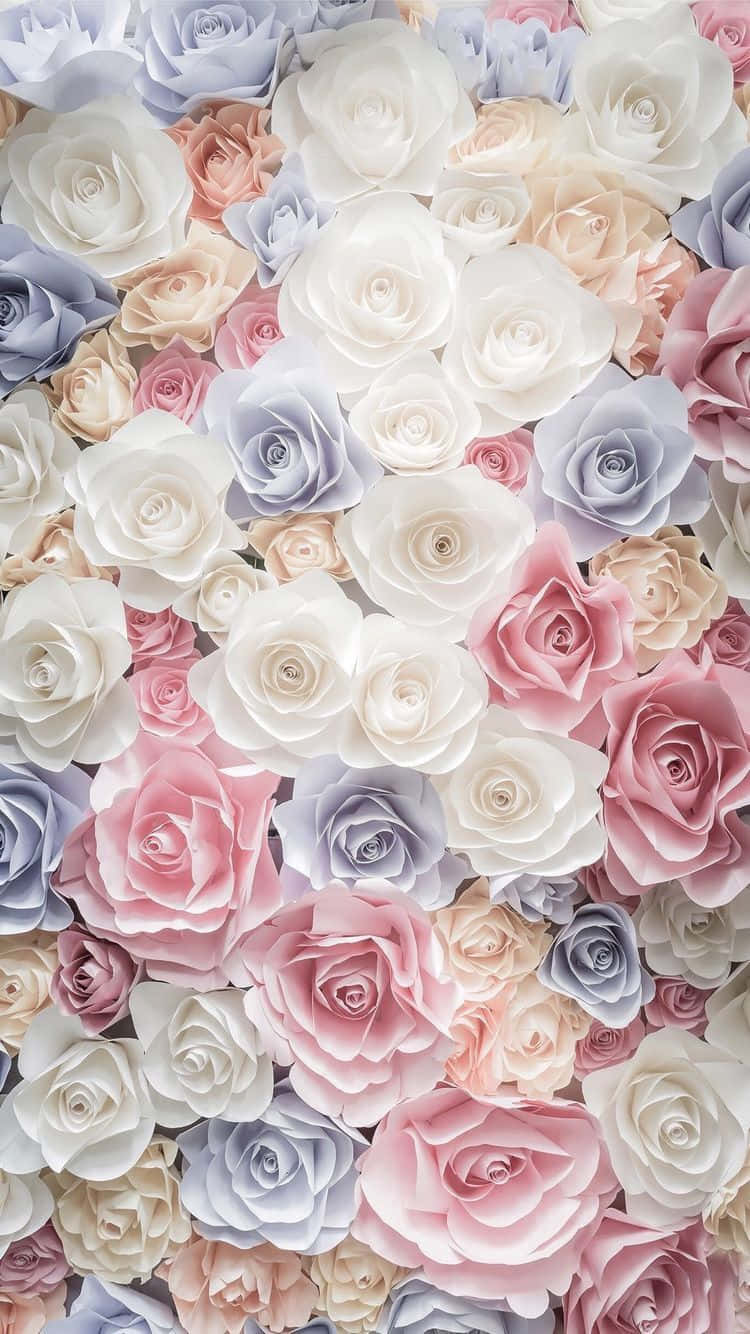 pastel paper roses, soft pink lavender, cream, HD Phone Wallpaper