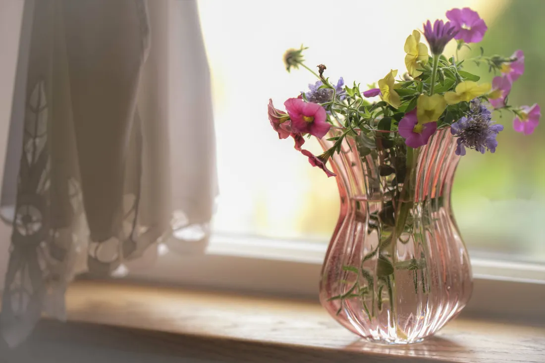 Flowers Behind Glass