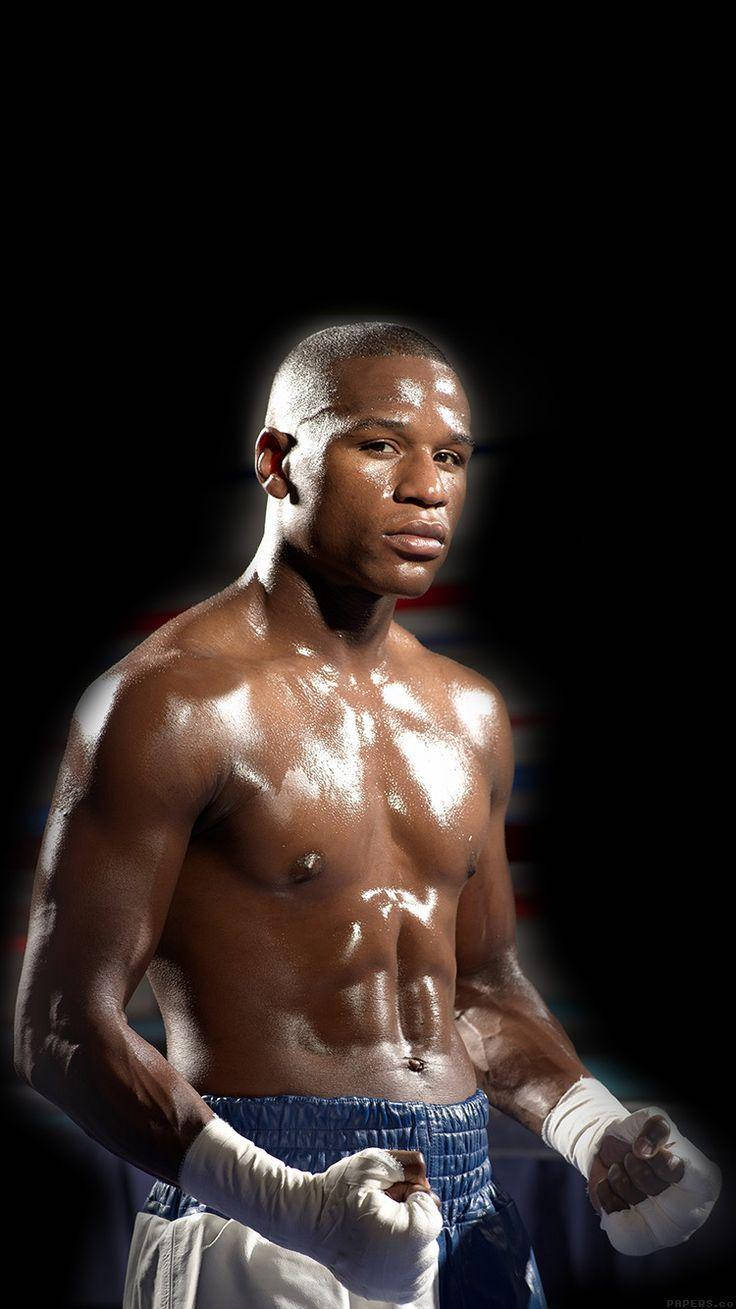 Floyd Mayweather, black backdrop, dimly lit ring, HD Phone Wallpaper