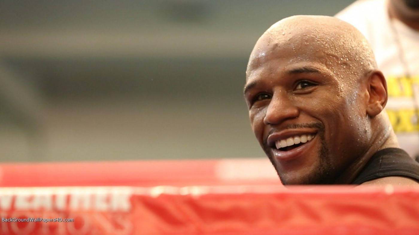 Floyd Mayweather, red boxing ring rope, bald head, HD Desktop Wallpaper