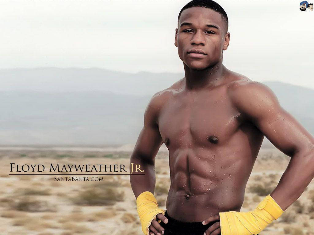 Floyd Mayweather, yellow hand wraps, desert landscape, SD Desktop Wallpaper