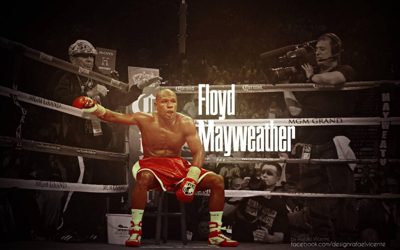 Floyd Mayweather, boxing ring, red shorts, HD Desktop Wallpaper