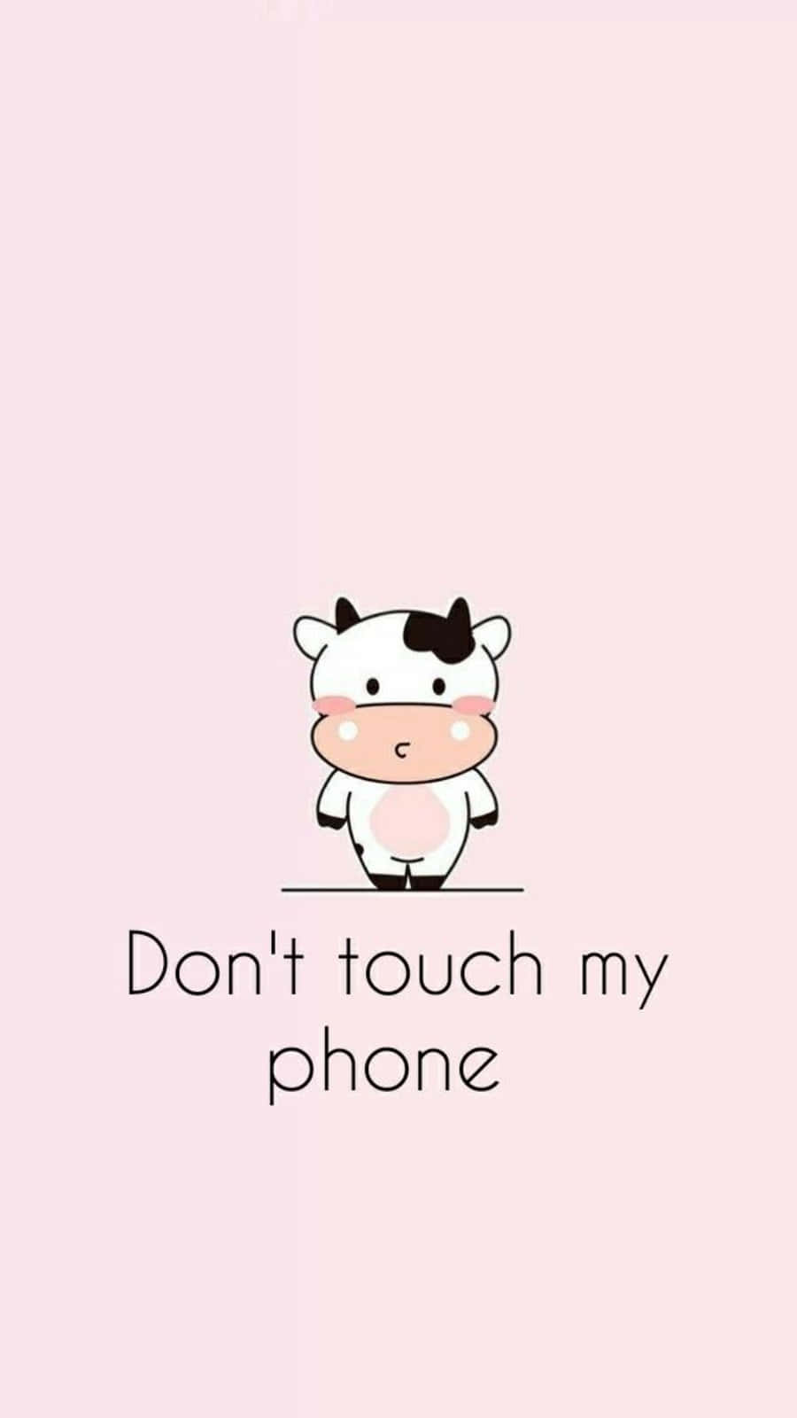 kawaii cute cow, pink cheeks, soft pink background, HD Phone Wallpaper