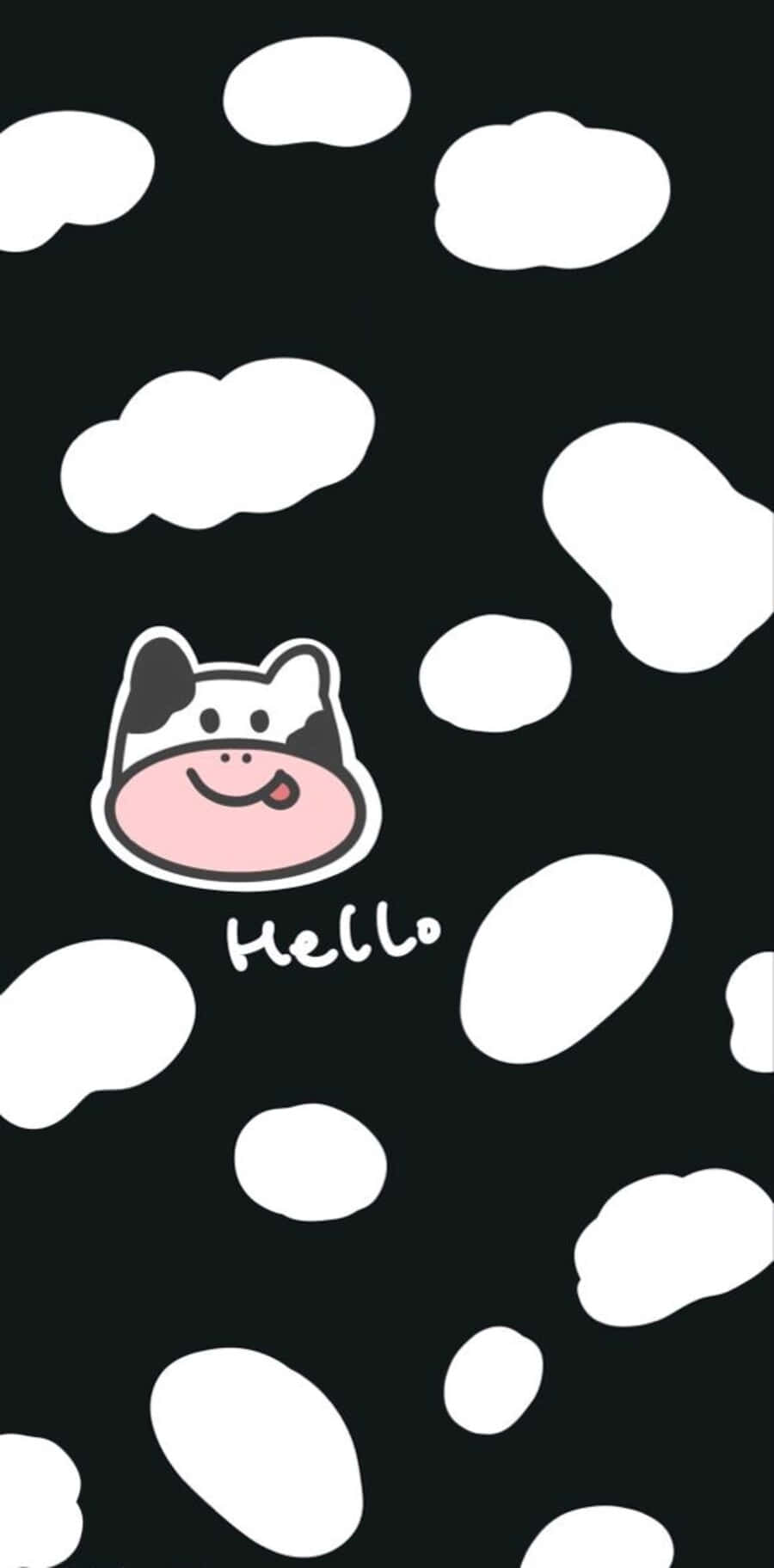 kawaii cute cow, pink snout, black spots, HD Phone Wallpaper