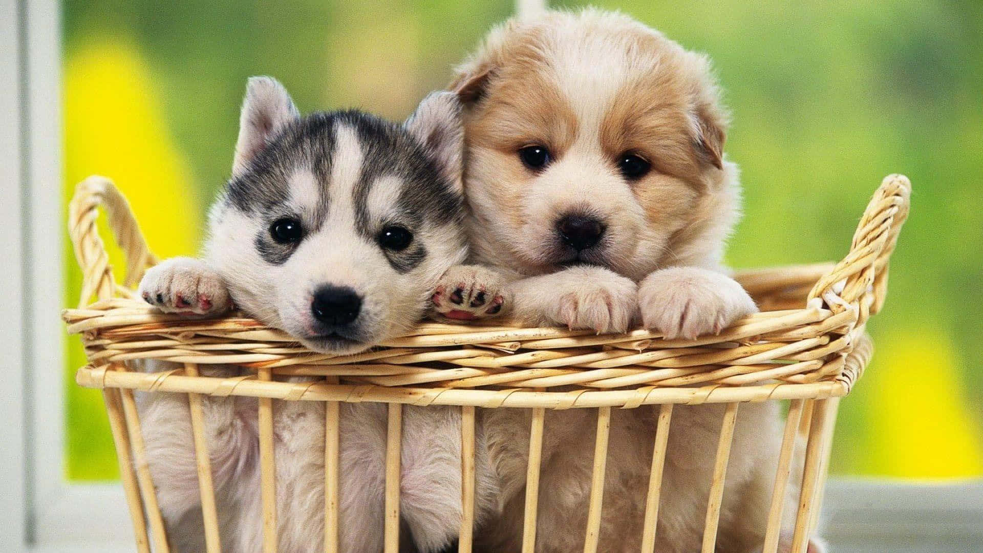 fluffy puppy, husky, golden, Full HD Desktop Wallpaper