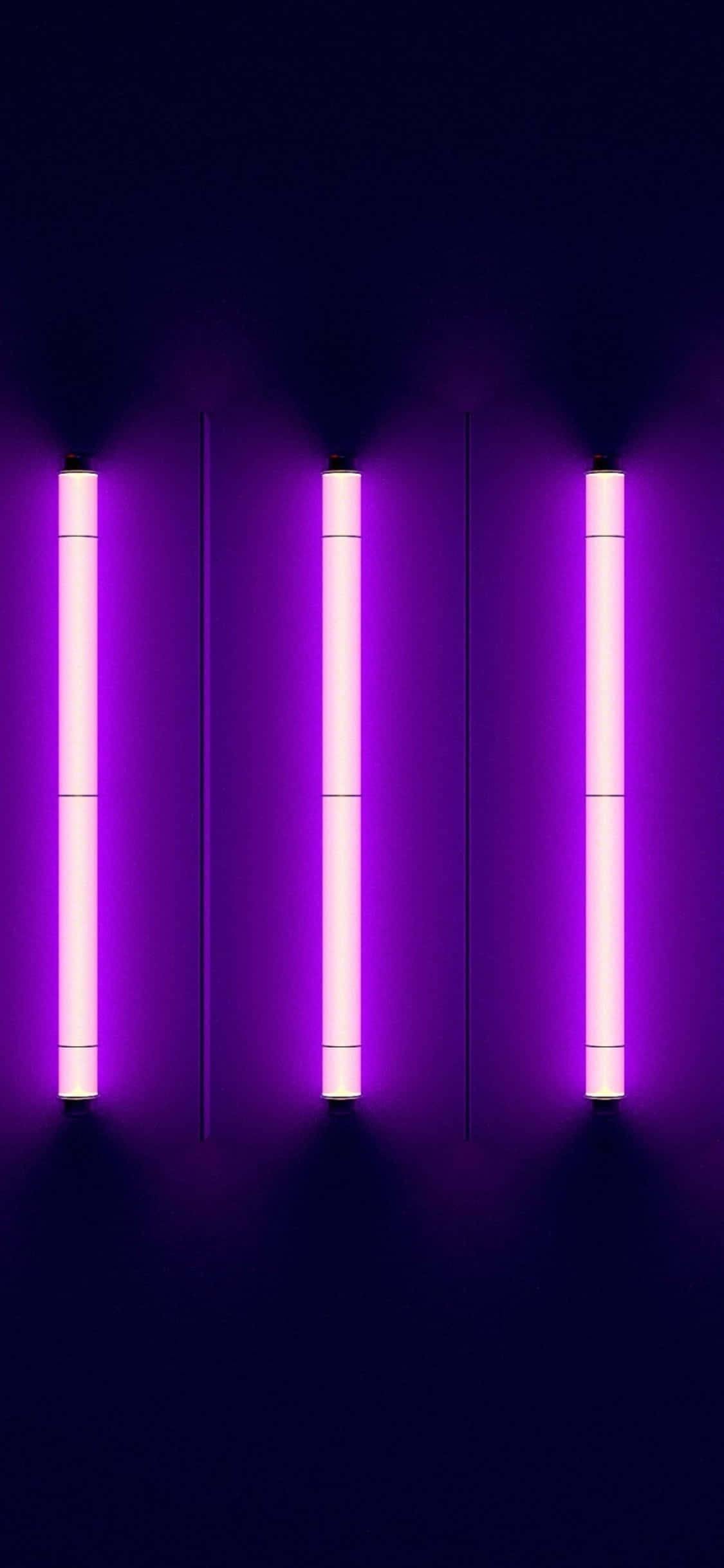 Fluorescent, purple neon tubes, dark background, Full HD Phone Wallpaper