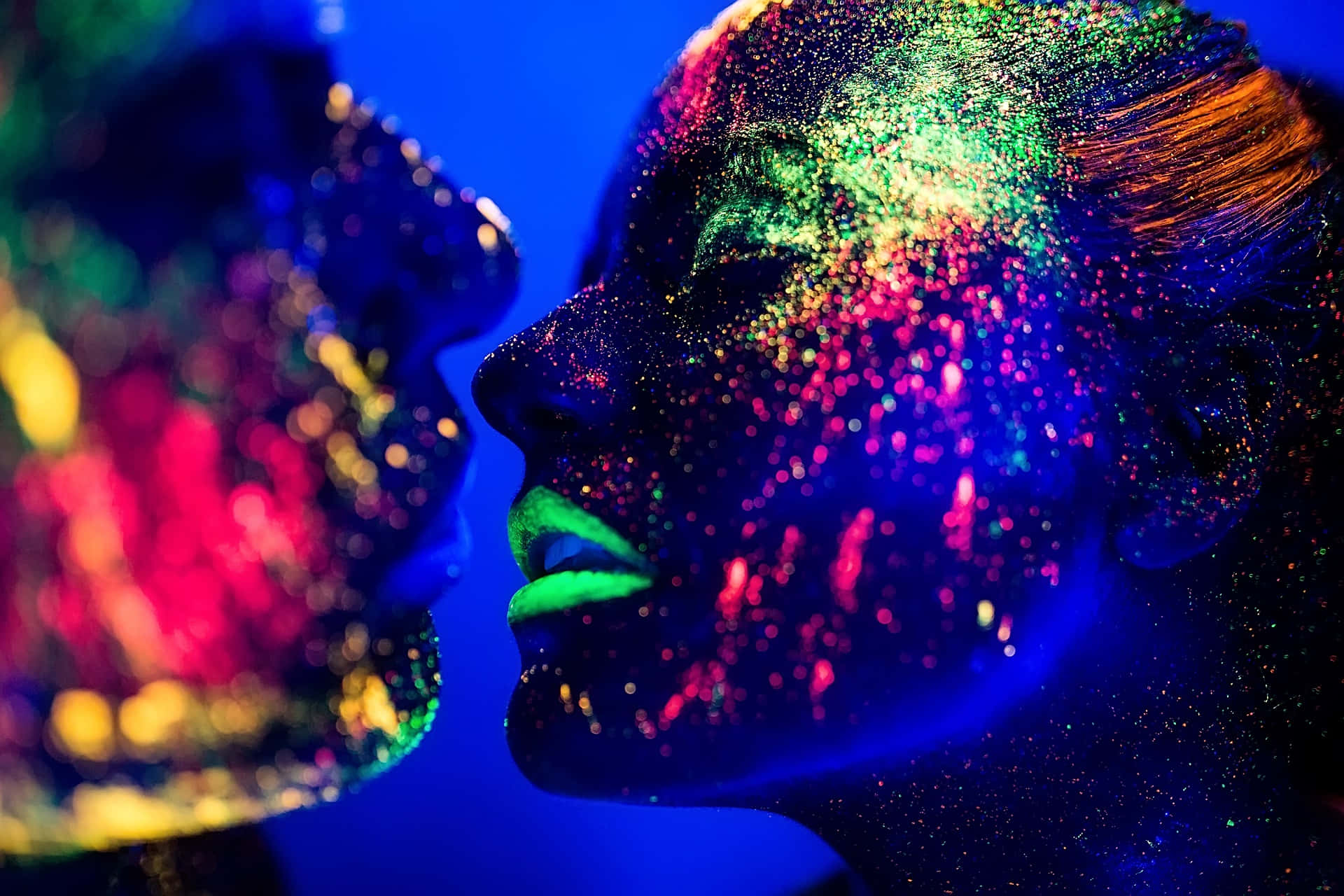 Fluorescent, neon glitter, blacklight, Full HD Desktop Wallpaper