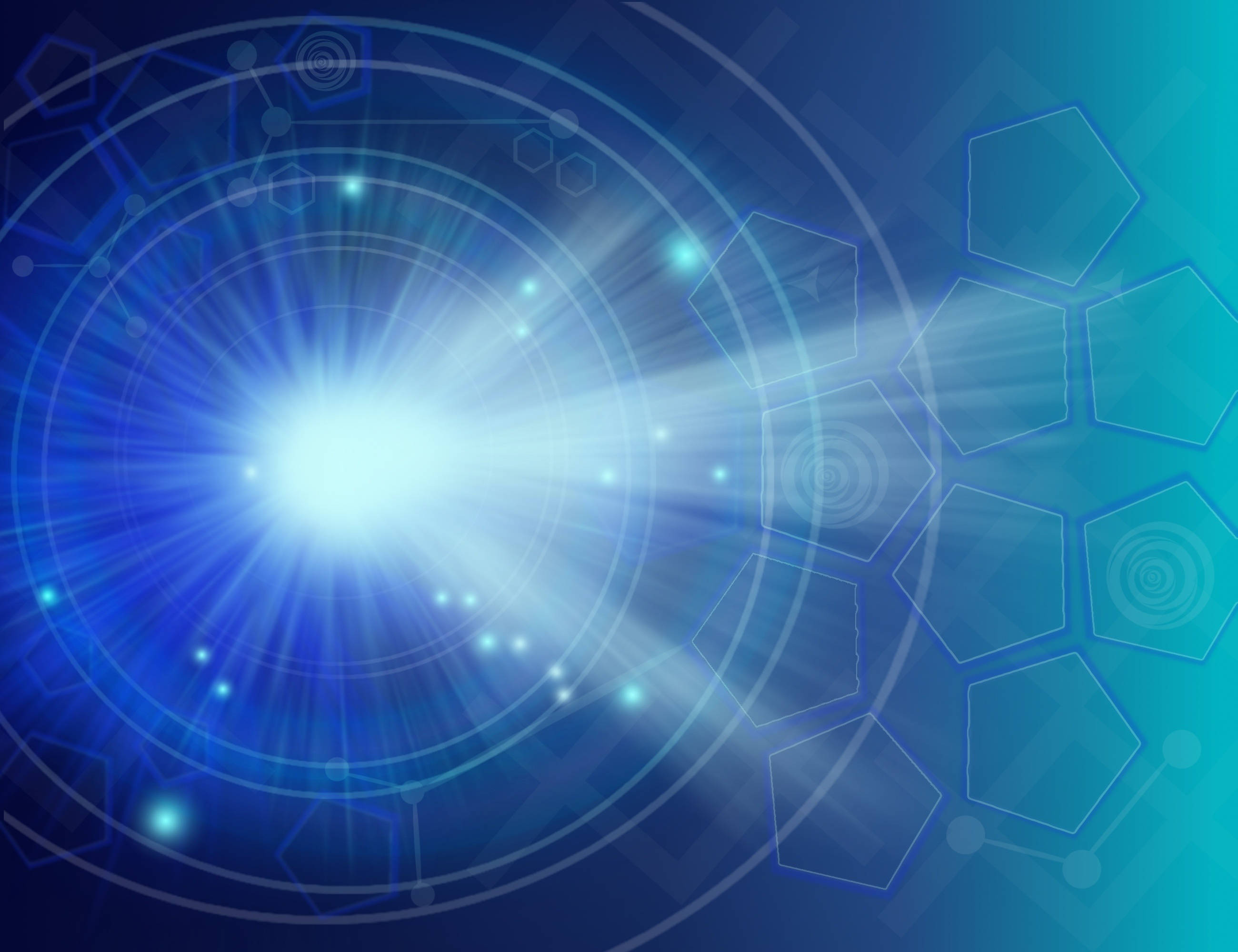 geometric shine, radiant blue light, gradient background, 2K Desktop Wallpaper