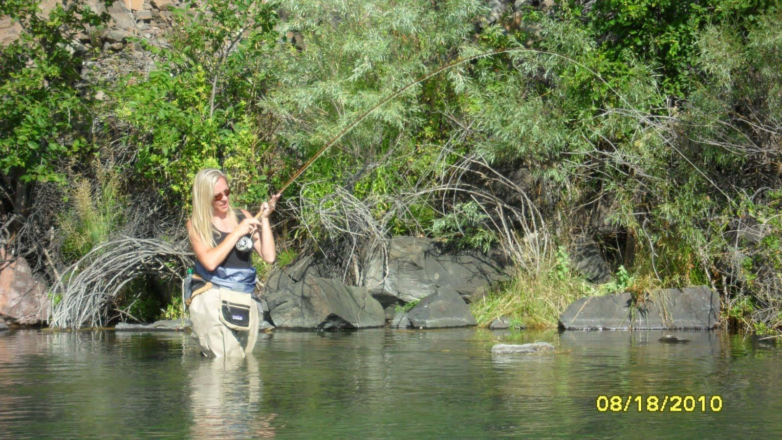 Fly Fishing, Lake, Sunlit River, HD Desktop Wallpaper