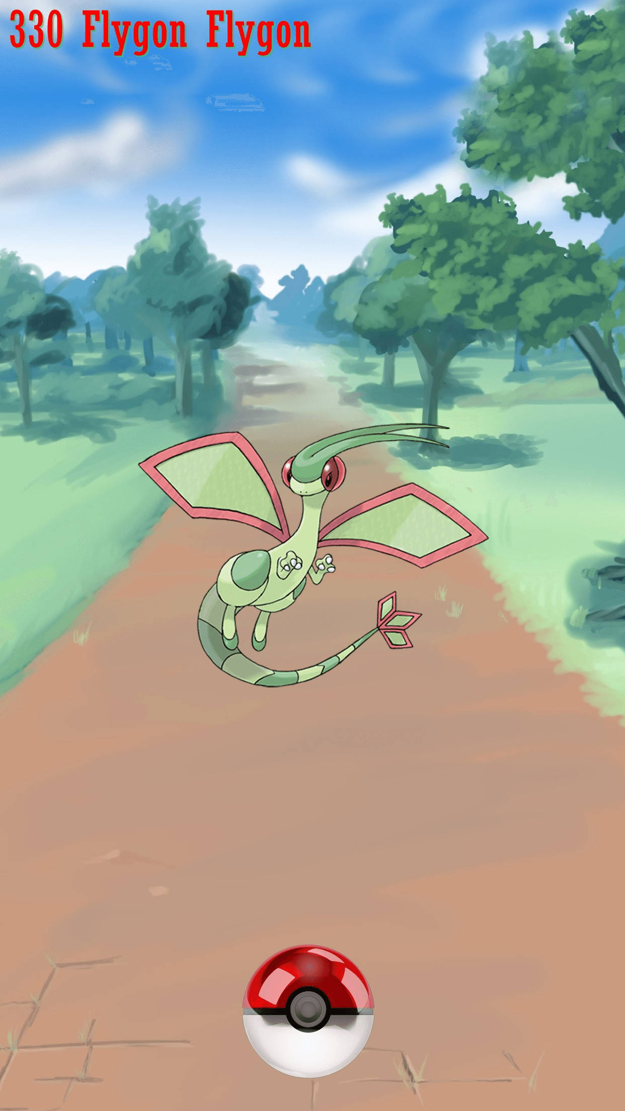 Flygon, green dragon-like Pokémon, dirt path, Full HD Phone Wallpaper