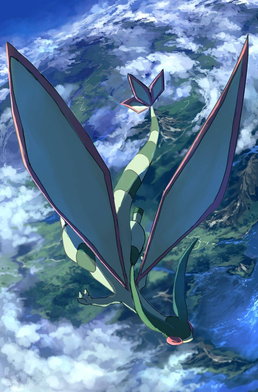 Flygon, green, blue, HD Phone Wallpaper