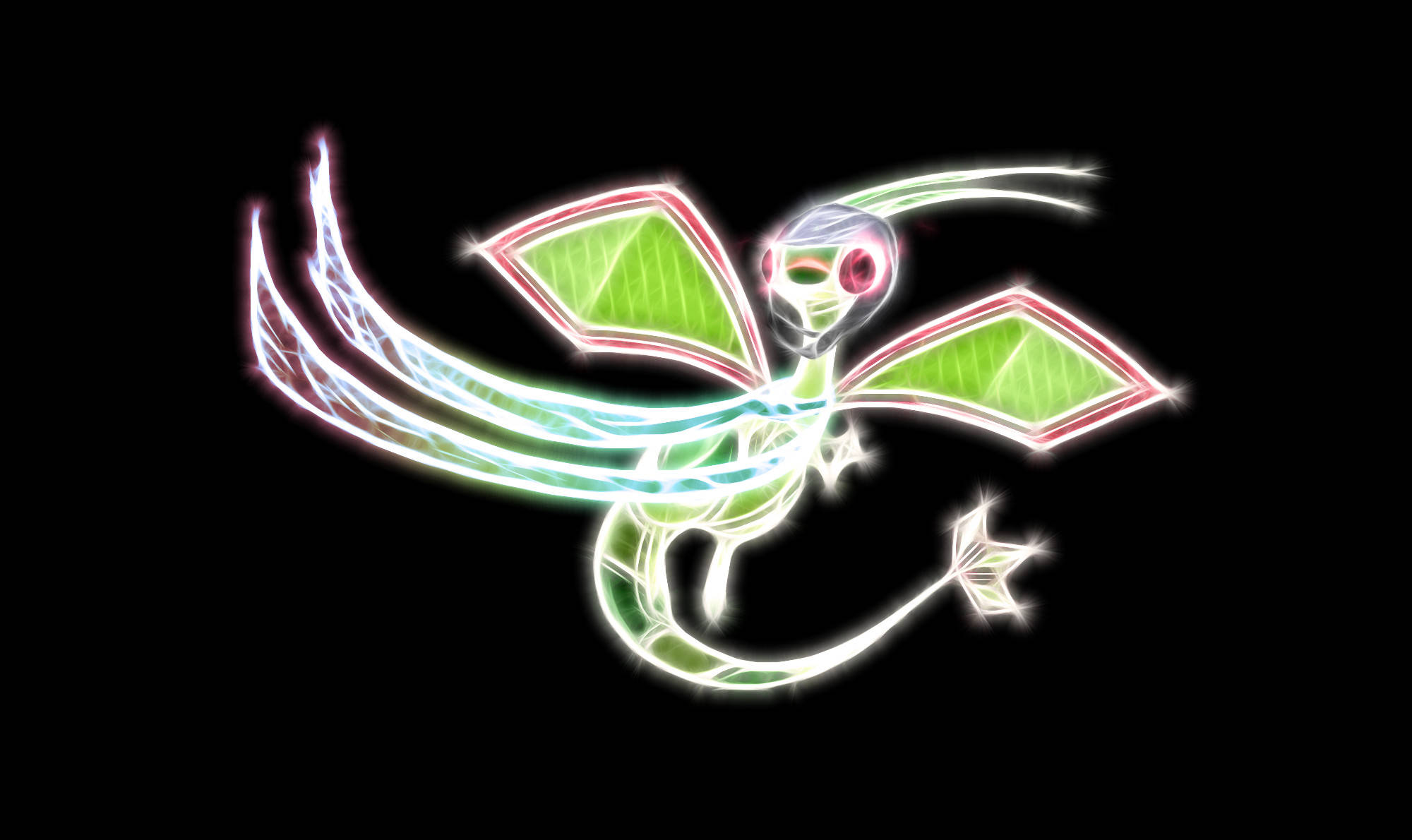 Flygon, glowing, neon, Full HD Desktop Wallpaper