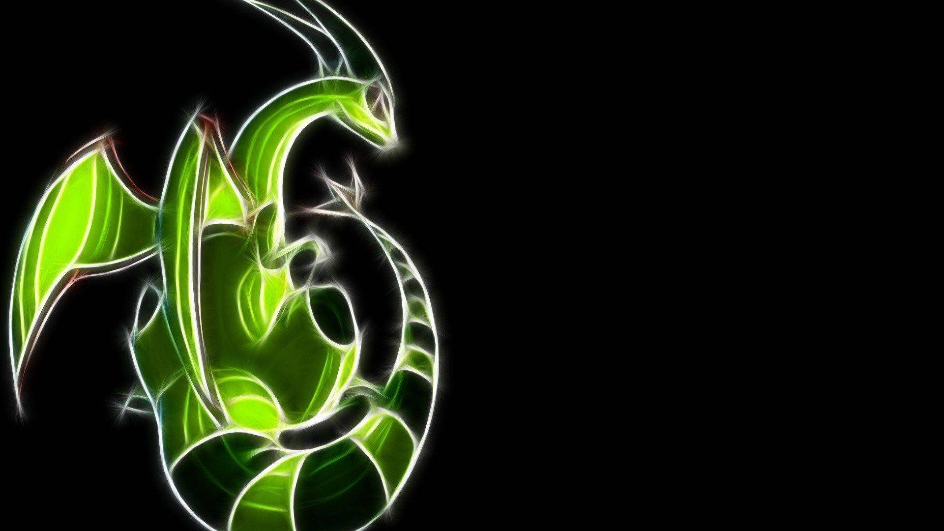 Flygon, neon green, dragon type, Full HD Desktop Wallpaper